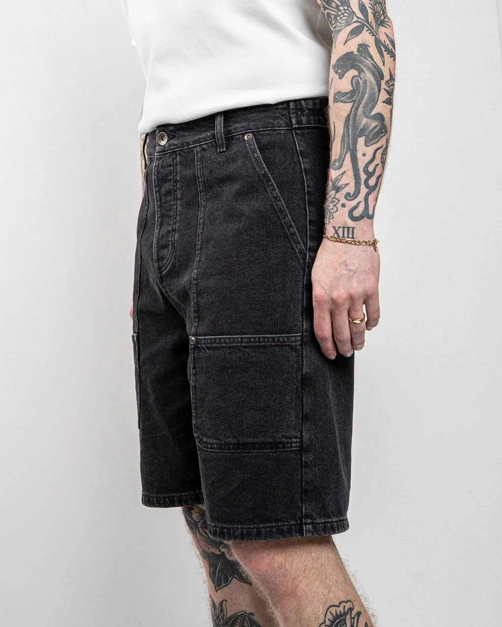 Albion Carpenter Shorts - Washed Black,Men Shorts