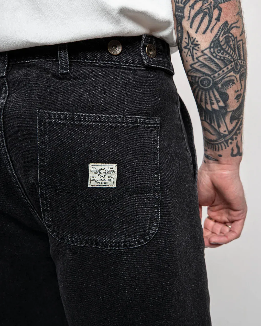 Albion Carpenter Shorts - Washed Black,Men Shorts