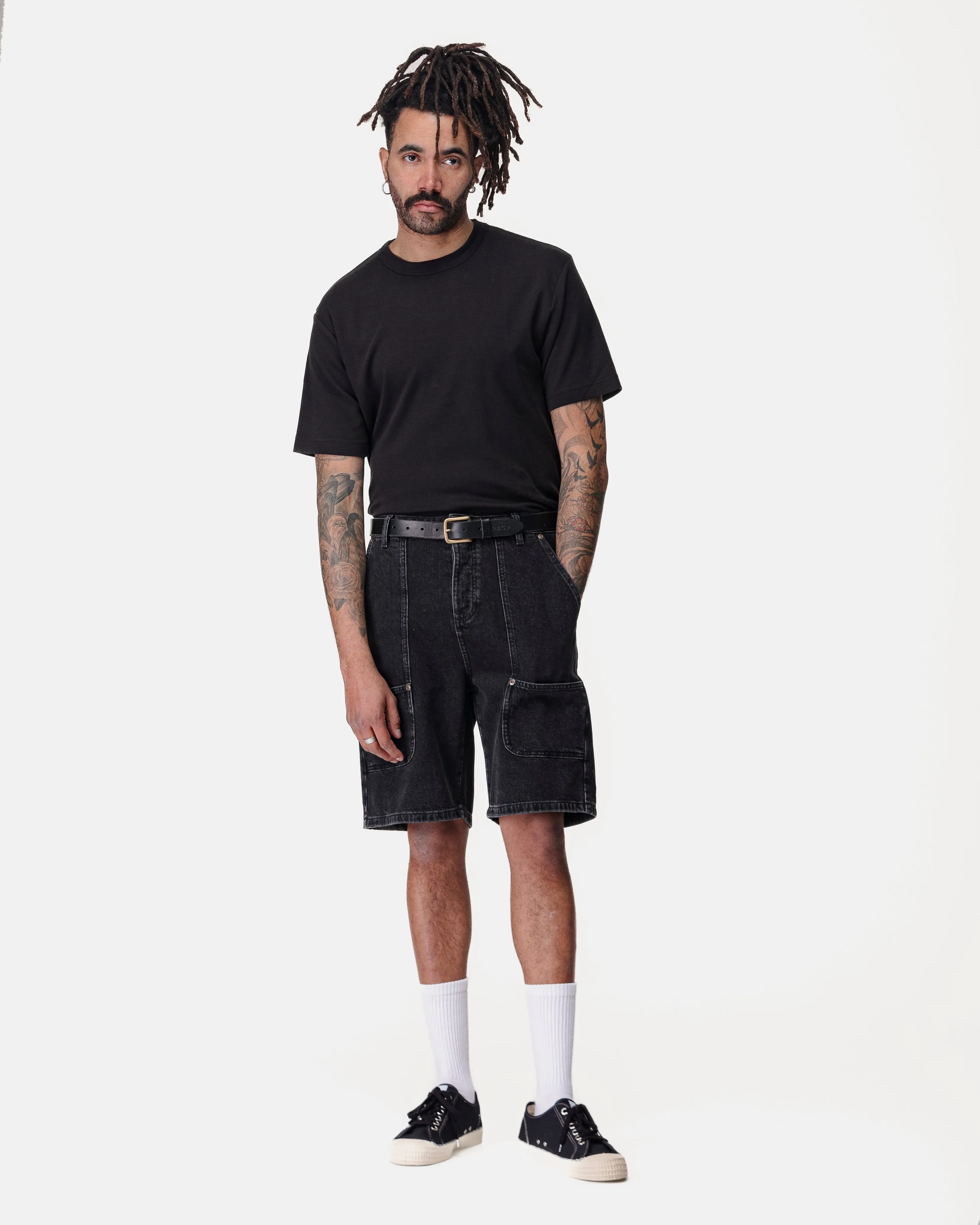 Albion Carpenter Shorts - Washed Black,Men Shorts