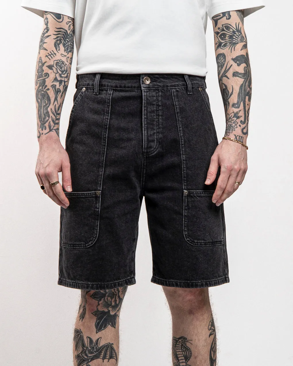 Albion Carpenter Shorts - Washed Black,Men Shorts