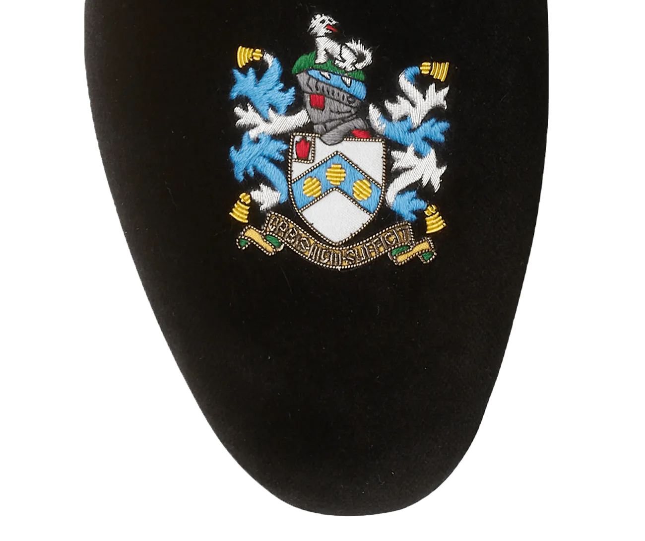 Bond Coat of Arms Black Velvet,Men Slippers