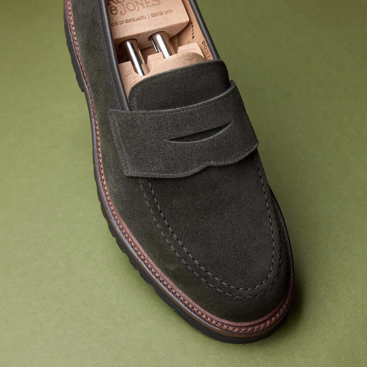 Boston 2 Earth Green Suede,Men Loafers