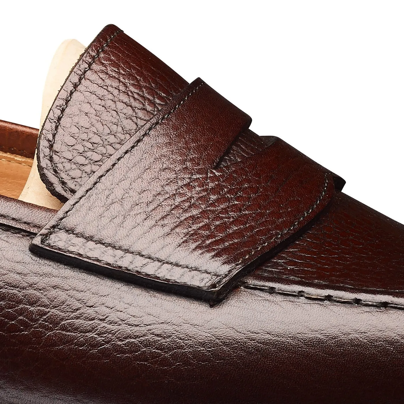 Boston Dark Brown Country Calf Grain,Men Loafers
