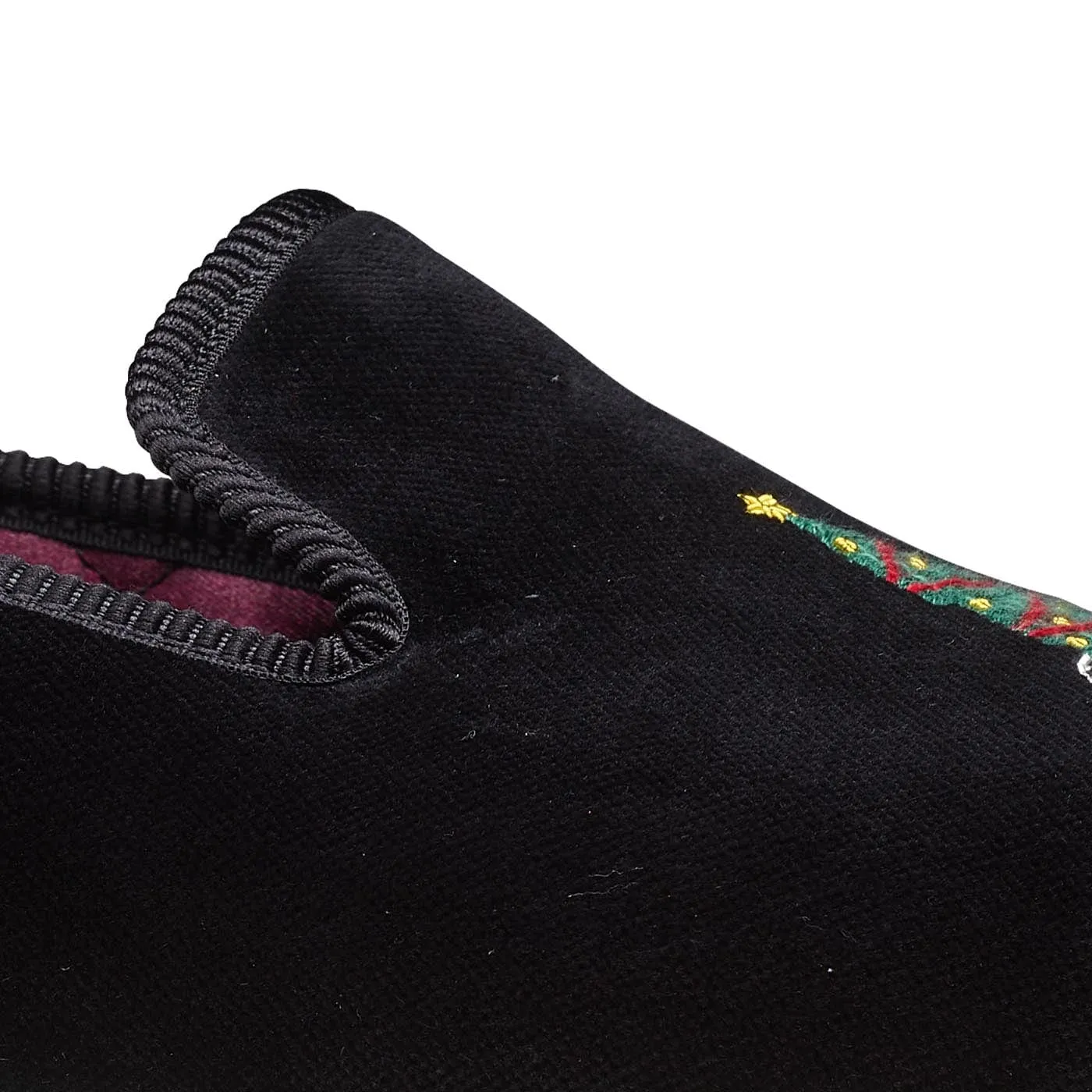 Christmas Tree Black Velvet,Men Slippers