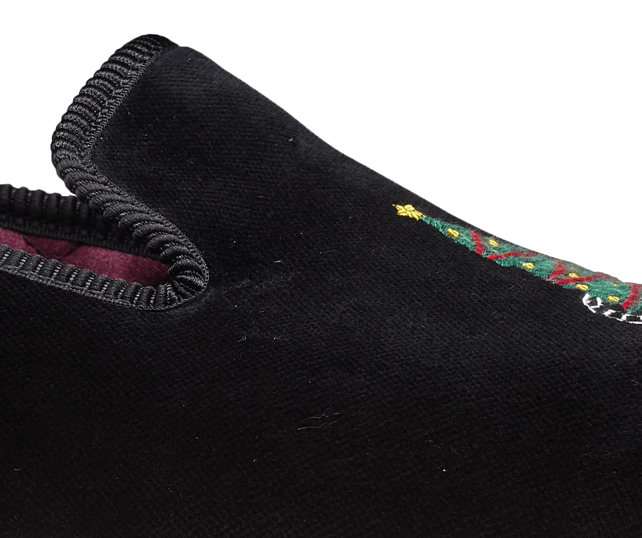Christmas Tree Black Velvet,Men Slippers