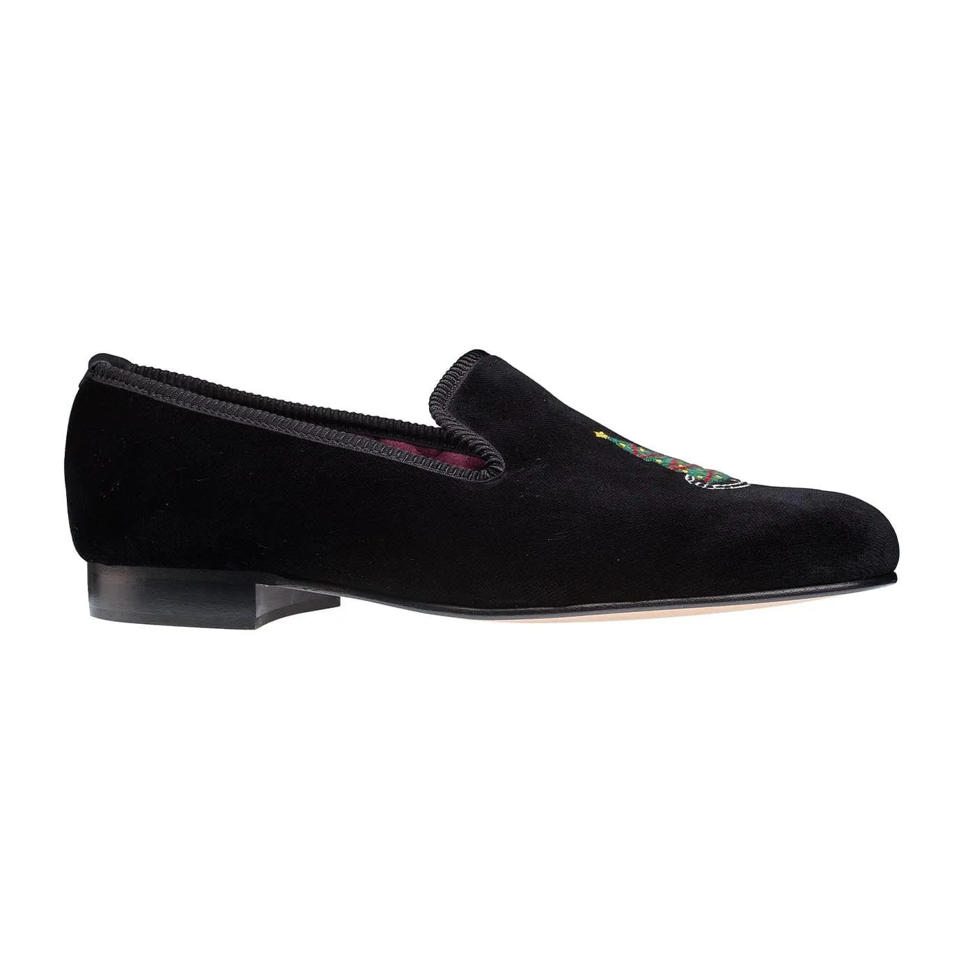 Christmas Tree Black Velvet,Men Slippers