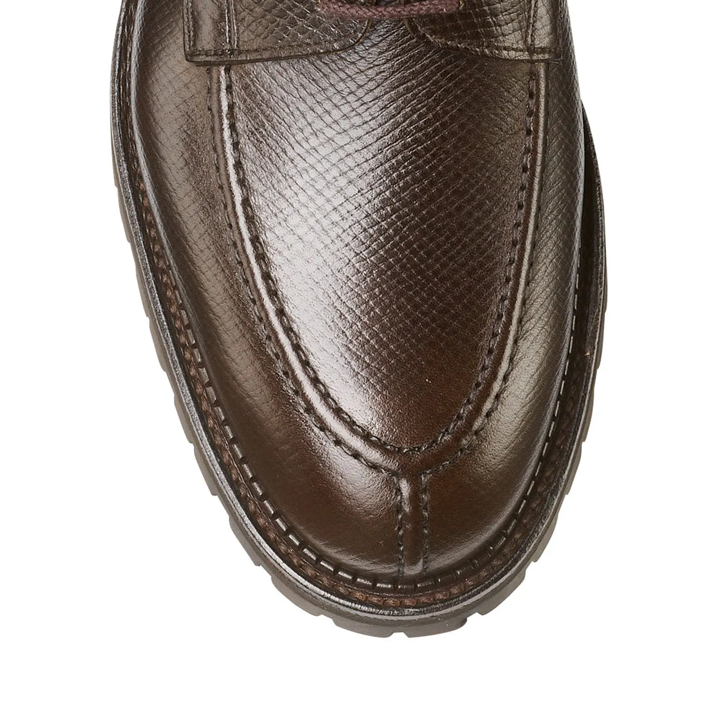 Denver Dark Brown Hatch Grain,Men Derbys