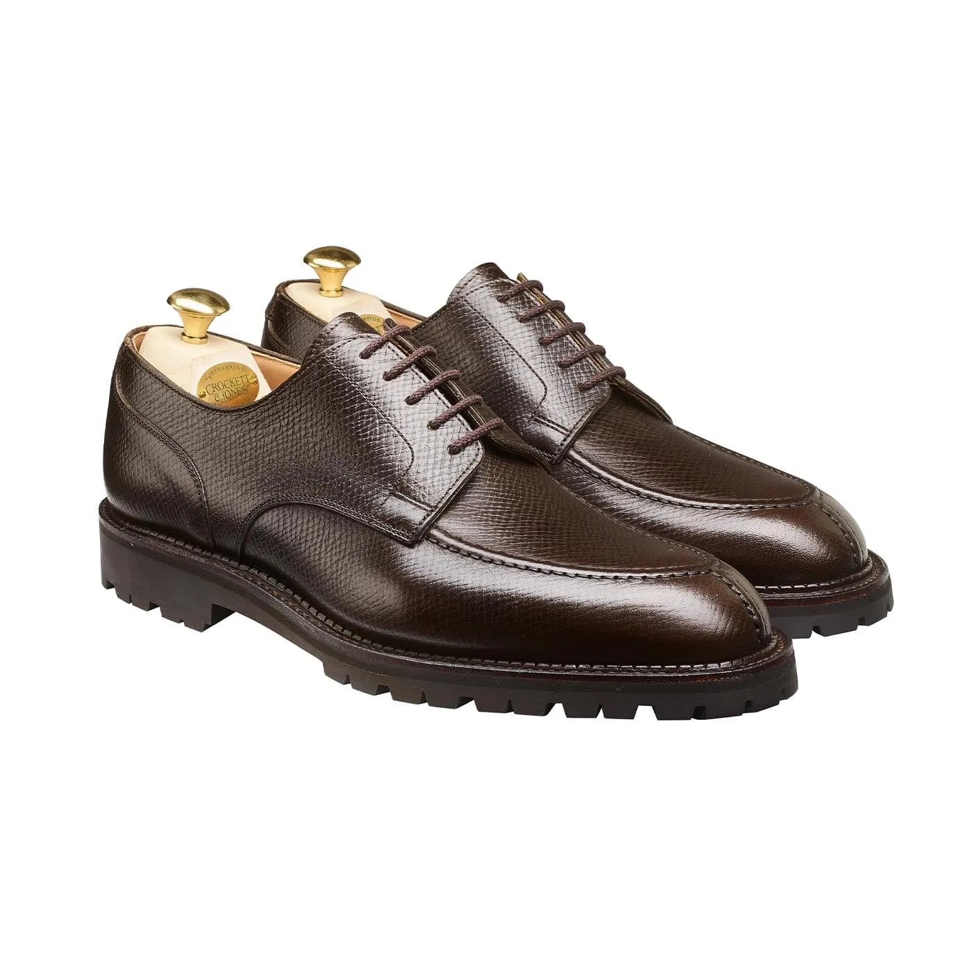 Denver Dark Brown Hatch Grain,Men Derbys