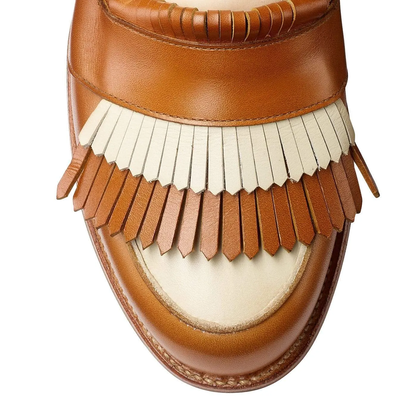Emma Ivory & Tan Calf,Women Loafers