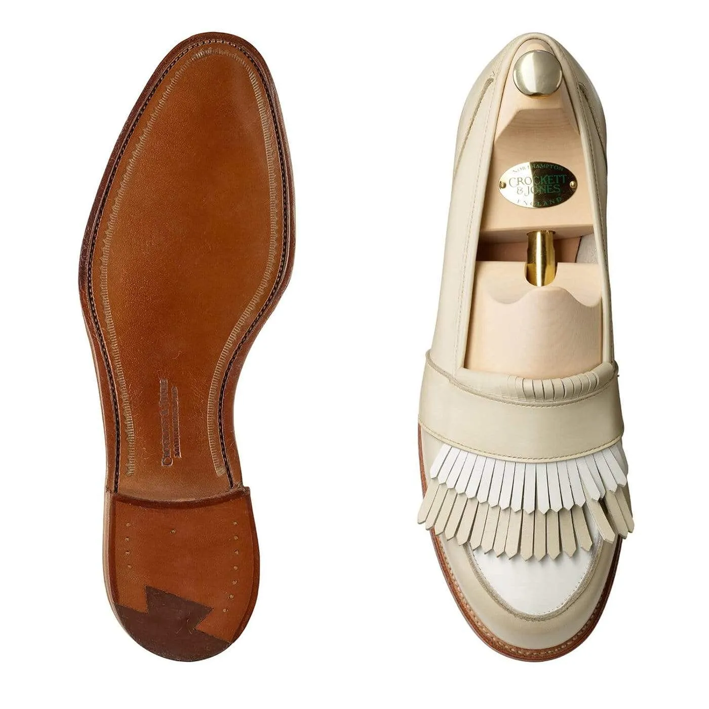 Emma Ivory & White Calf,Women Loafers