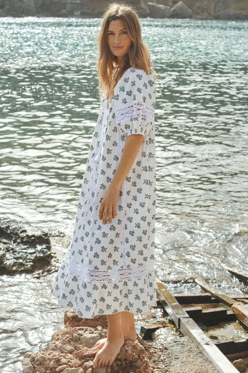 Fable Block Printed Midi Dress,Dresses