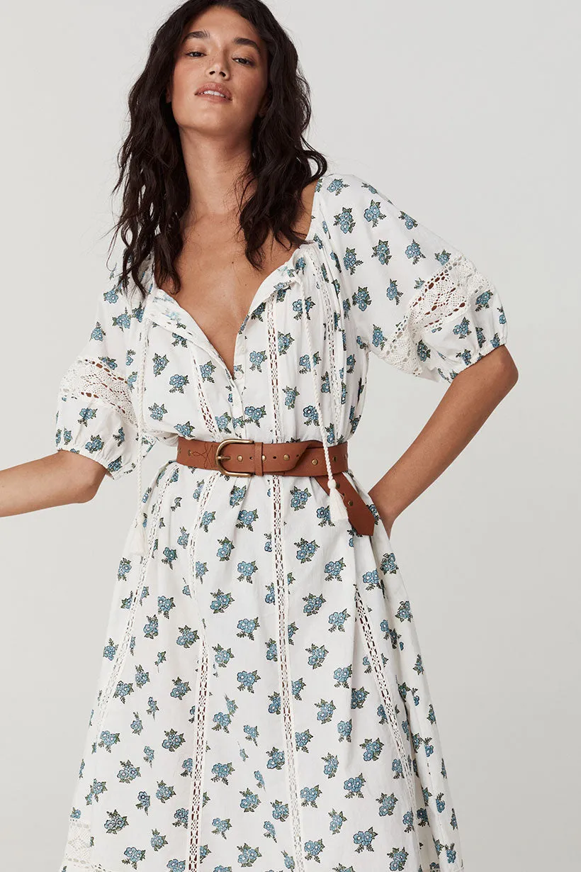 Fable Block Printed Midi Dress,Dresses