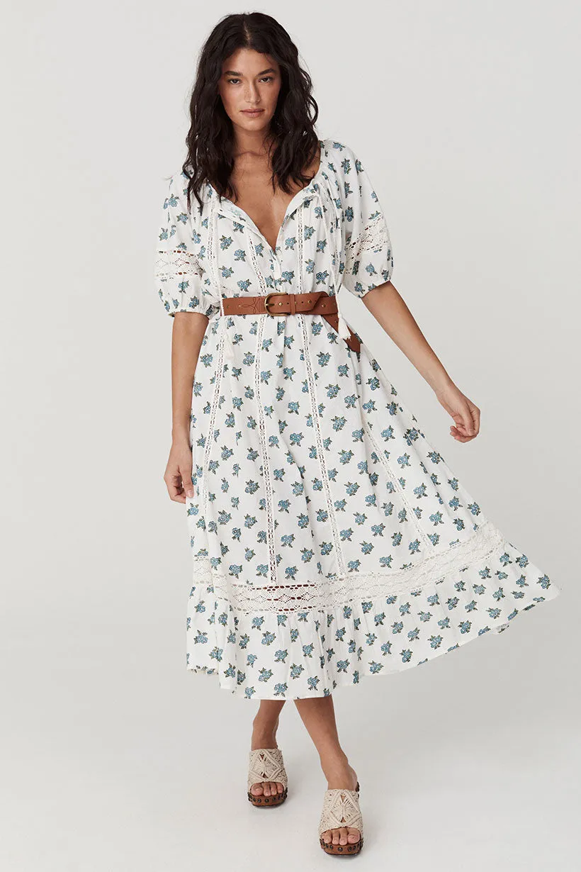 Fable Block Printed Midi Dress,Dresses