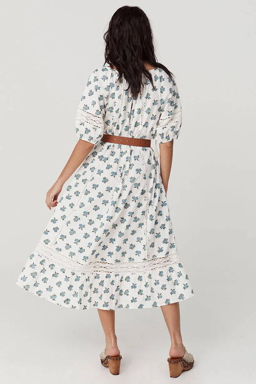 Fable Block Printed Midi Dress,Dresses
