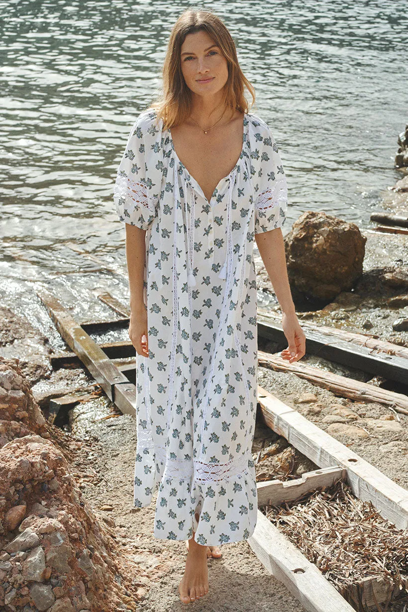 Fable Block Printed Midi Dress,Dresses