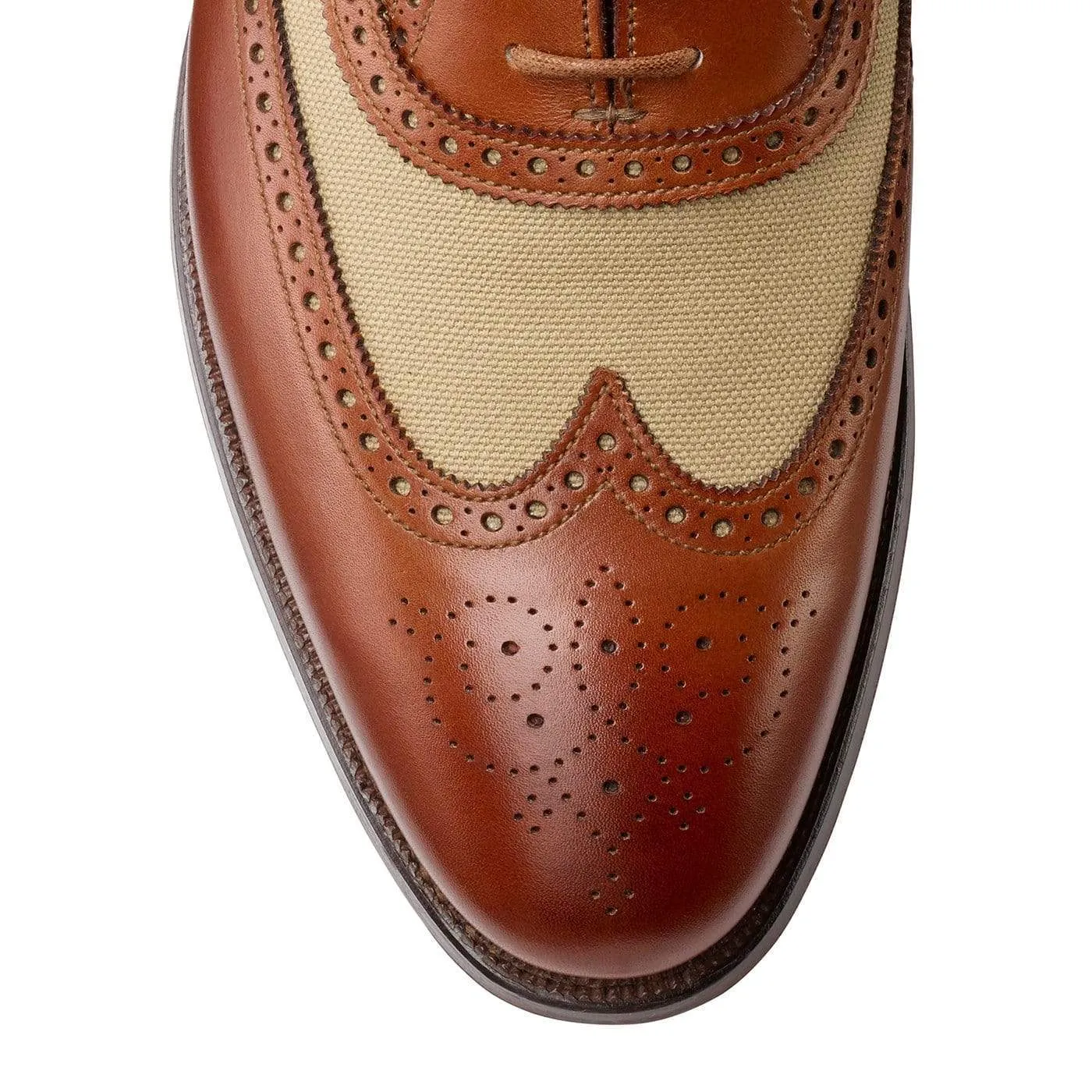 Gerrard 4 Mahogany Calf & Stone Canvas,Men Oxfords