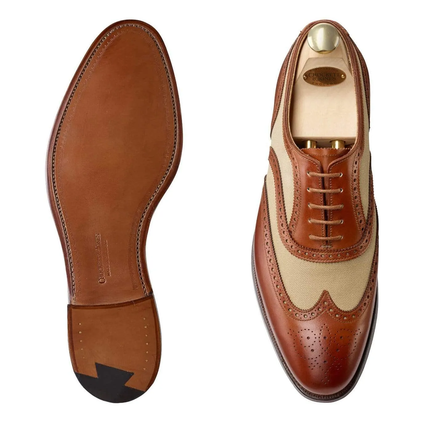 Gerrard 4 Mahogany Calf & Stone Canvas,Men Oxfords