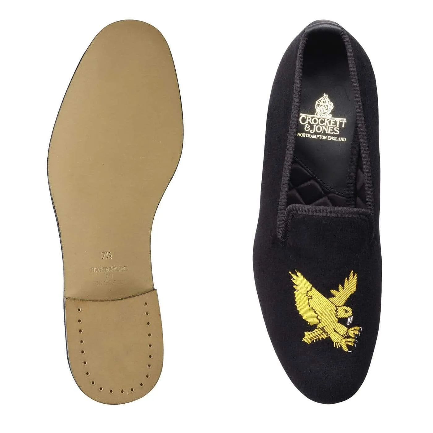 Golden Eagle Black Velvet,Men Slippers