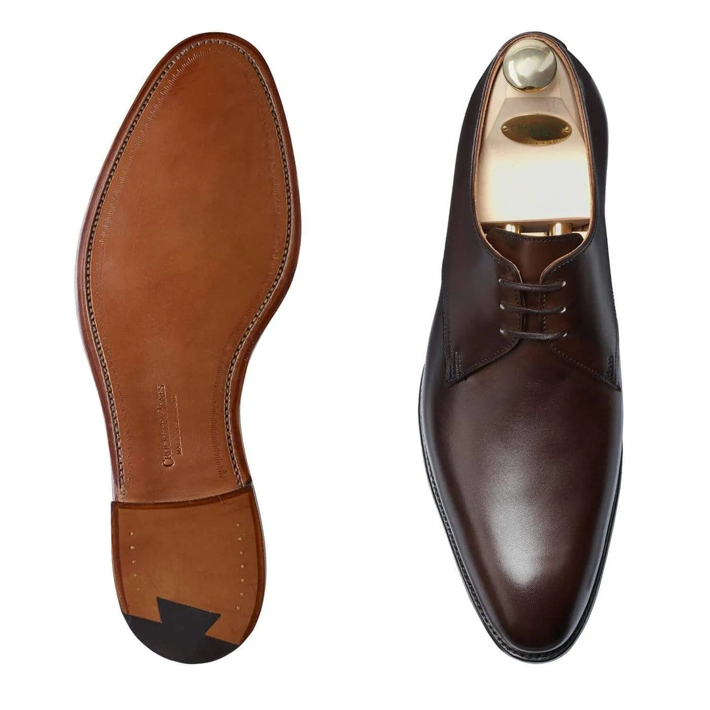 Hoxton Dark Brown Burnished Calf,Men Derbys