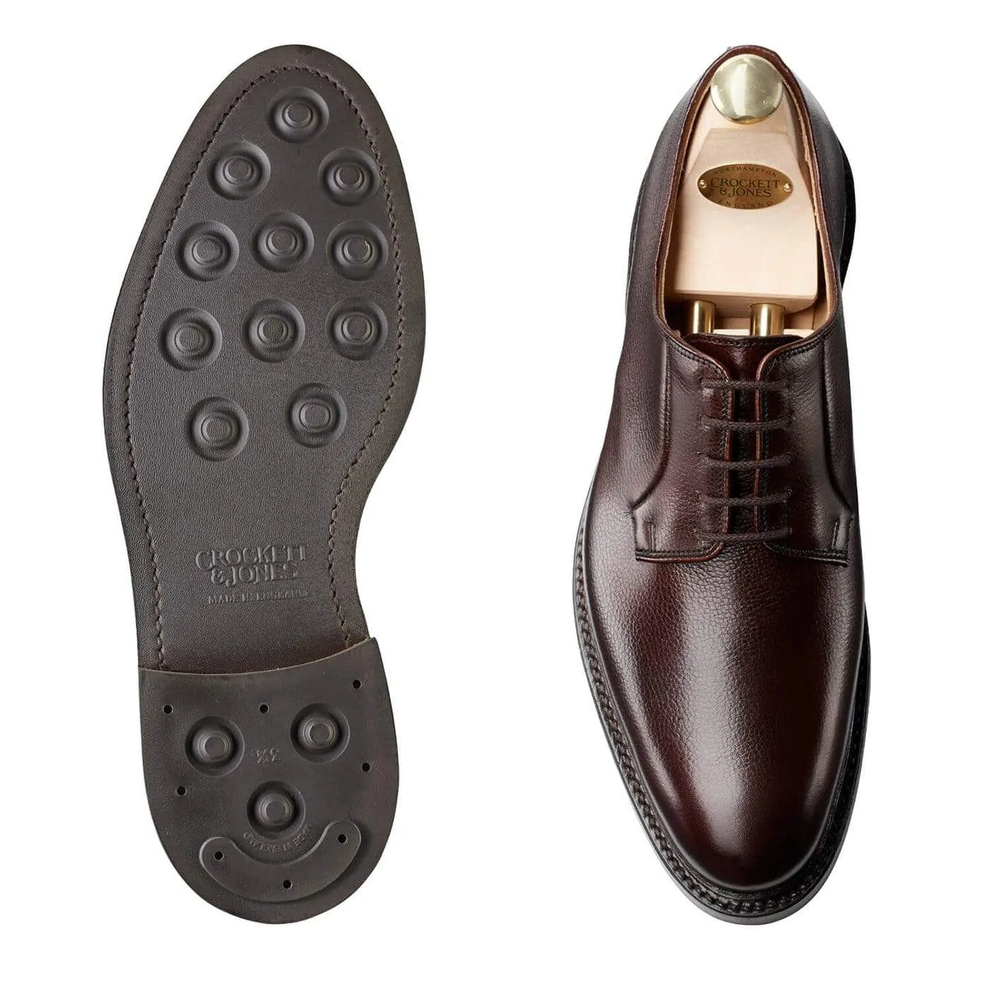 Lamont 2 Dark Brown Pebble Grain,Men Derbys
