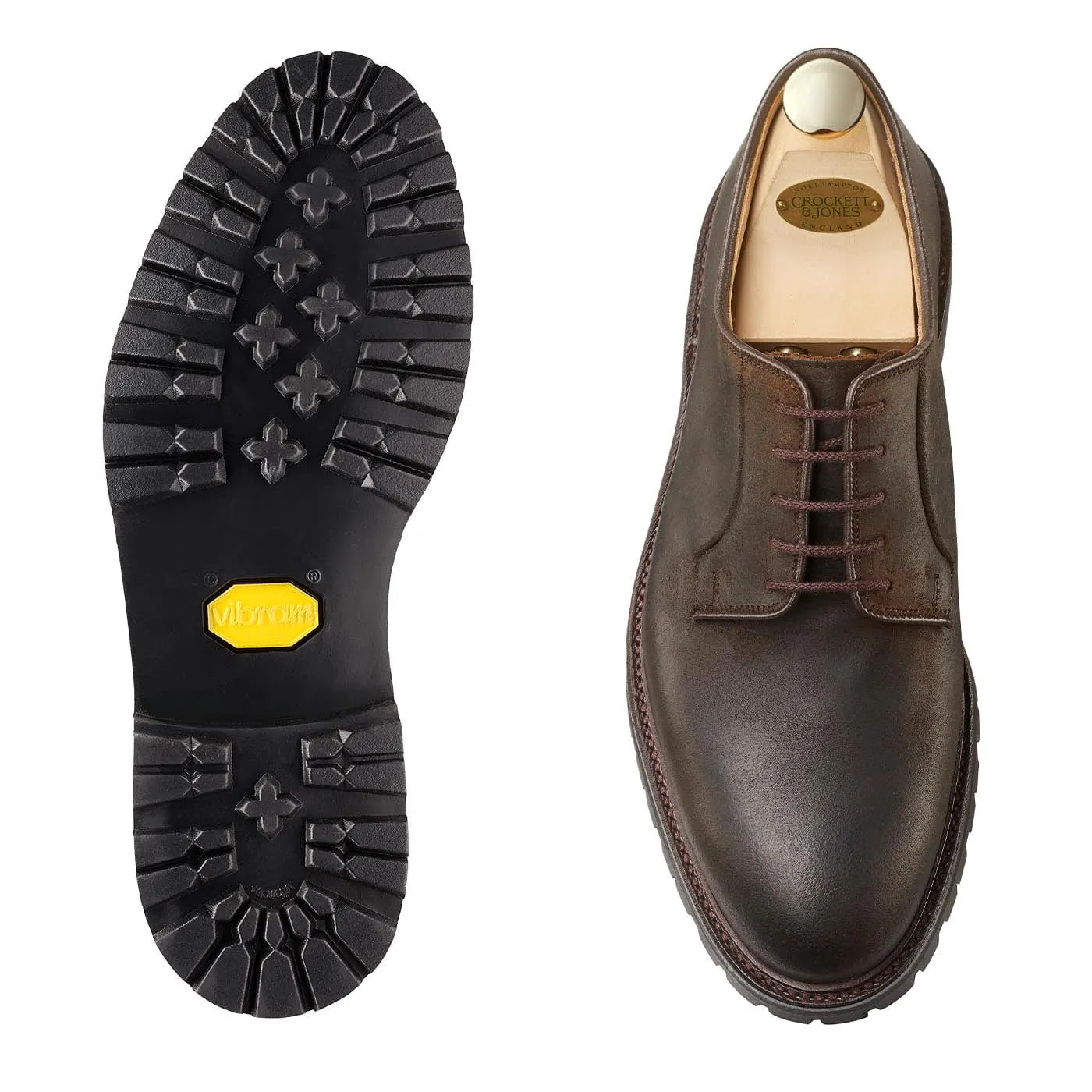 Lanark 3 Dark Brown Rough-Out Suede,Men Derbys