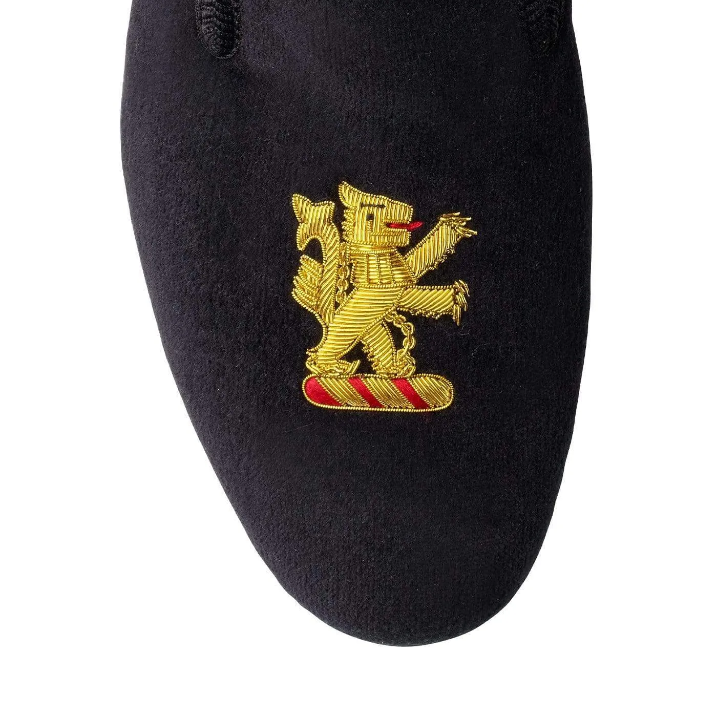 Lion Rampant Black Velvet,Men Slippers