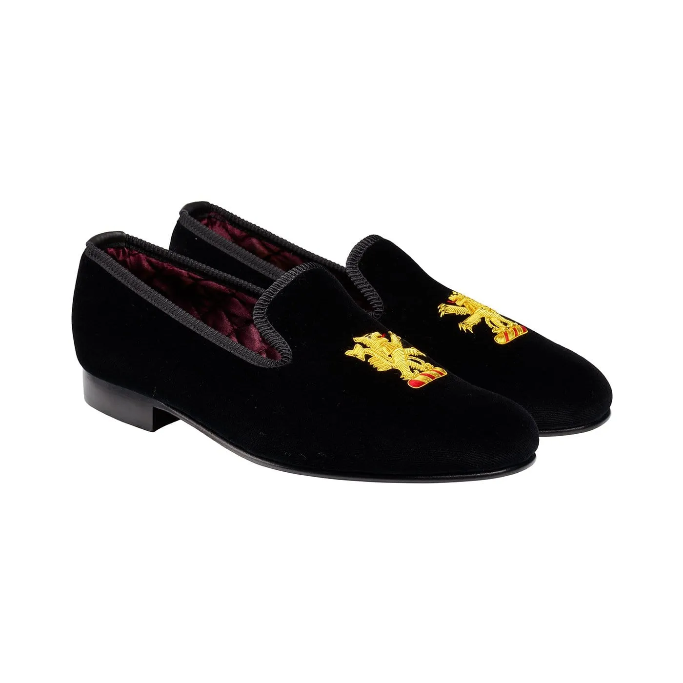 Lion Rampant Black Velvet,Men Slippers