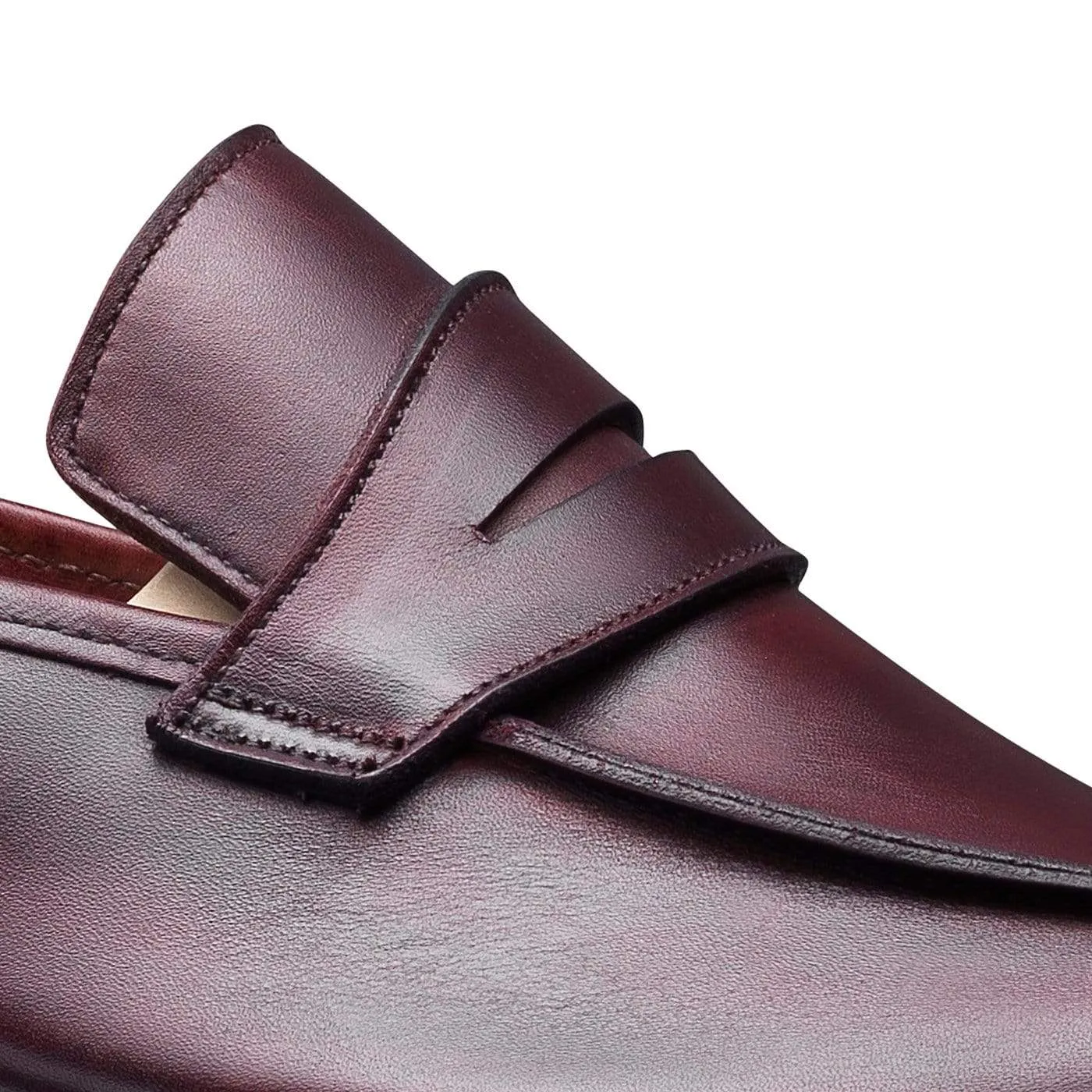 Lucy Burgundy Burnished Calf,Women Loafers