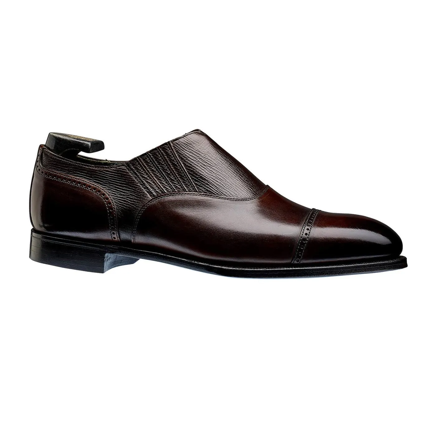 Magee Dark Brown Antique Calf & Dark Brown Willow Grain,Men Loafers