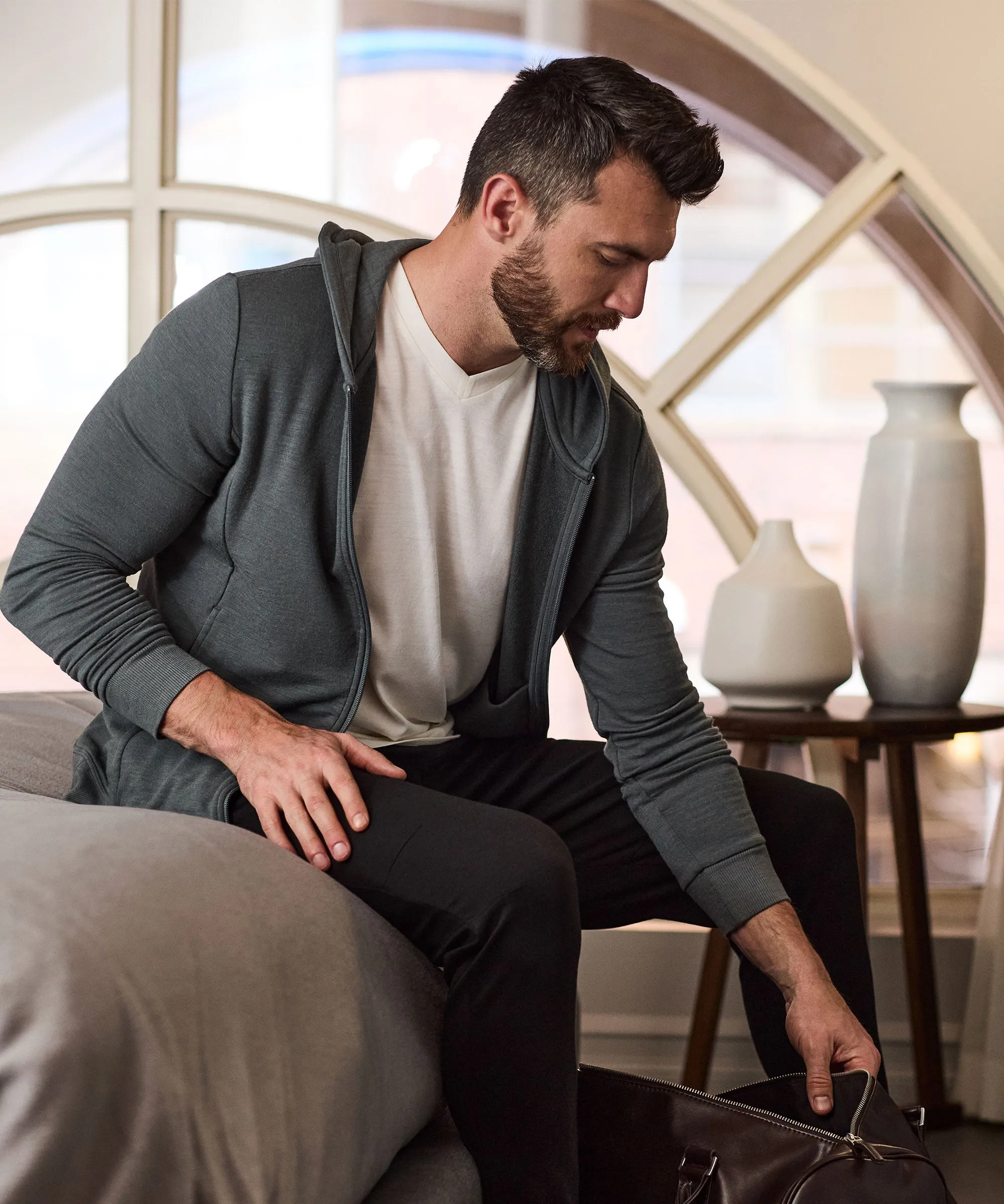 Men's Compact Travel Hoodie,Men Tops