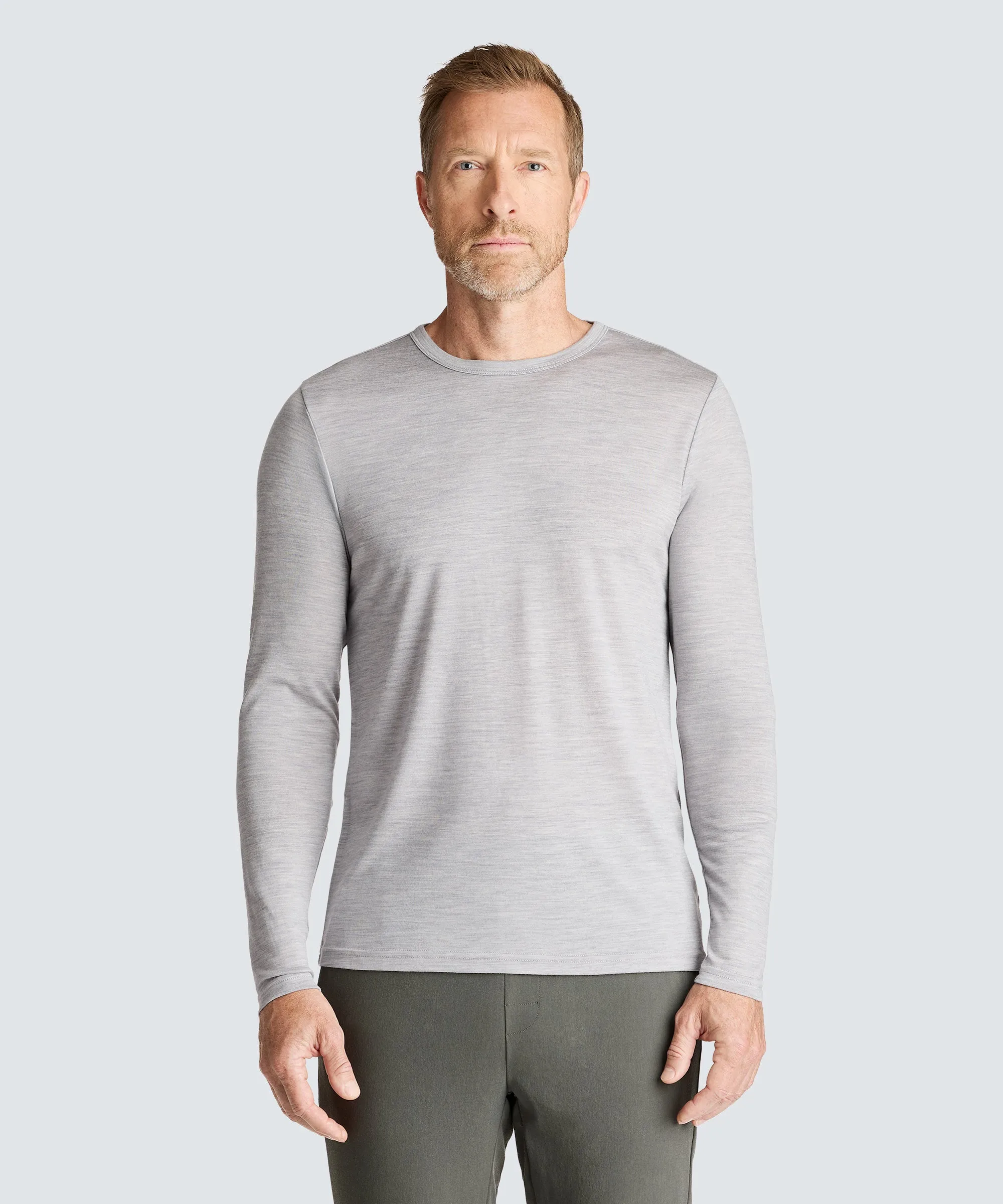 Men's Long Sleeve Merino Crew,Men Tops
