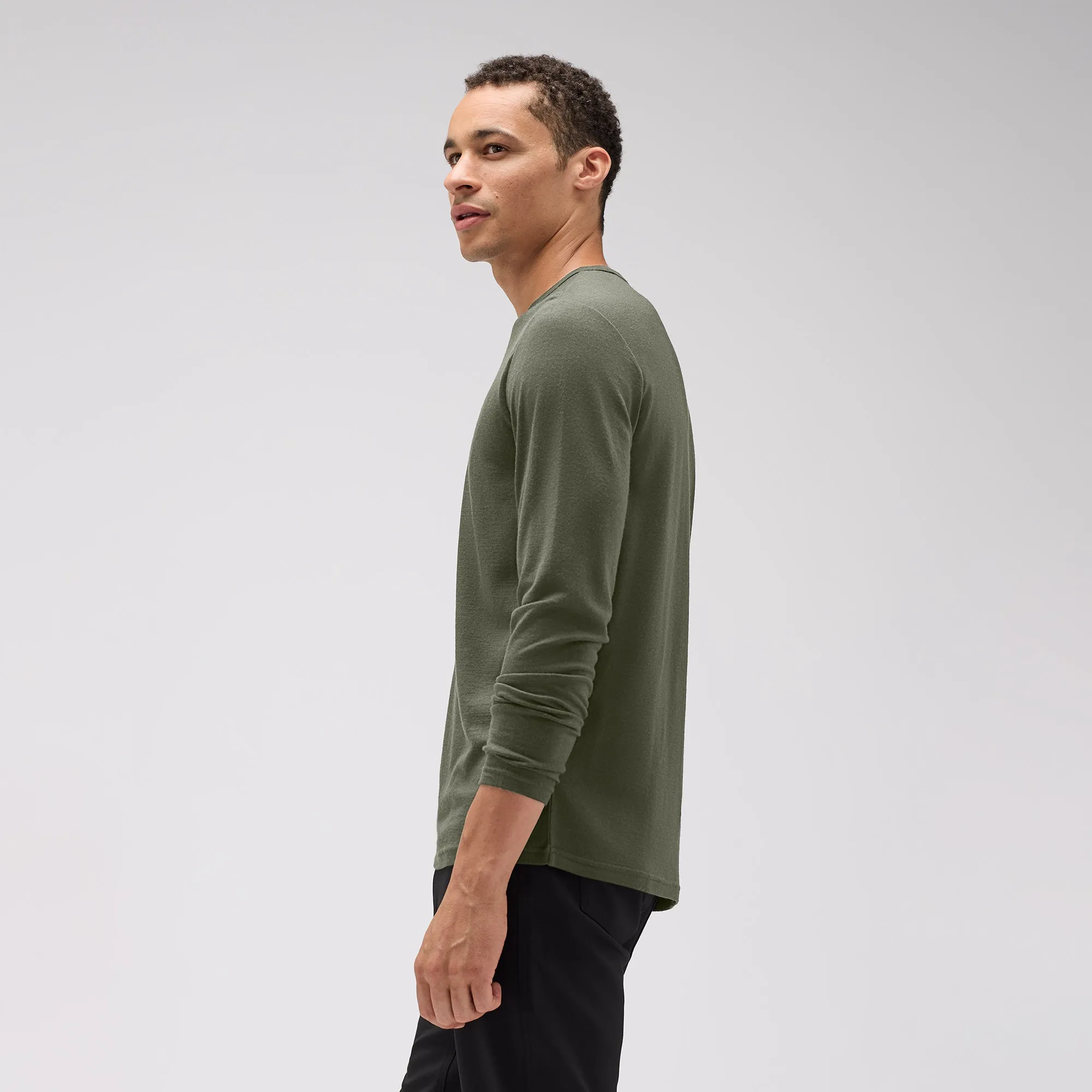 Men's Long Sleeve Merino Crew,Men Tops