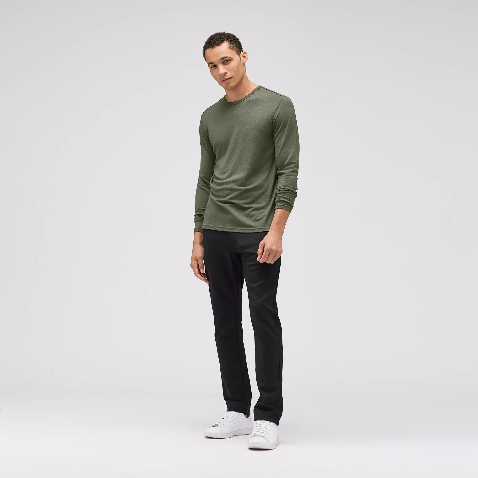 Men's Long Sleeve Merino Crew,Men Tops