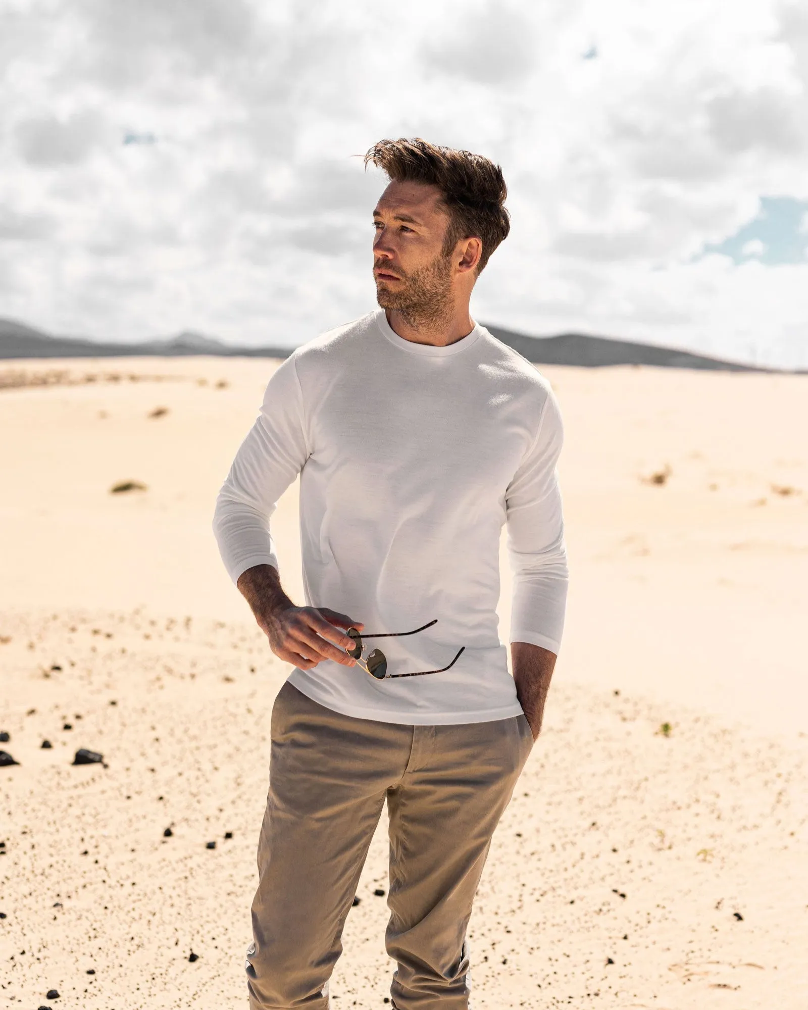 Men's Long Sleeve Merino Crew,Men Tops