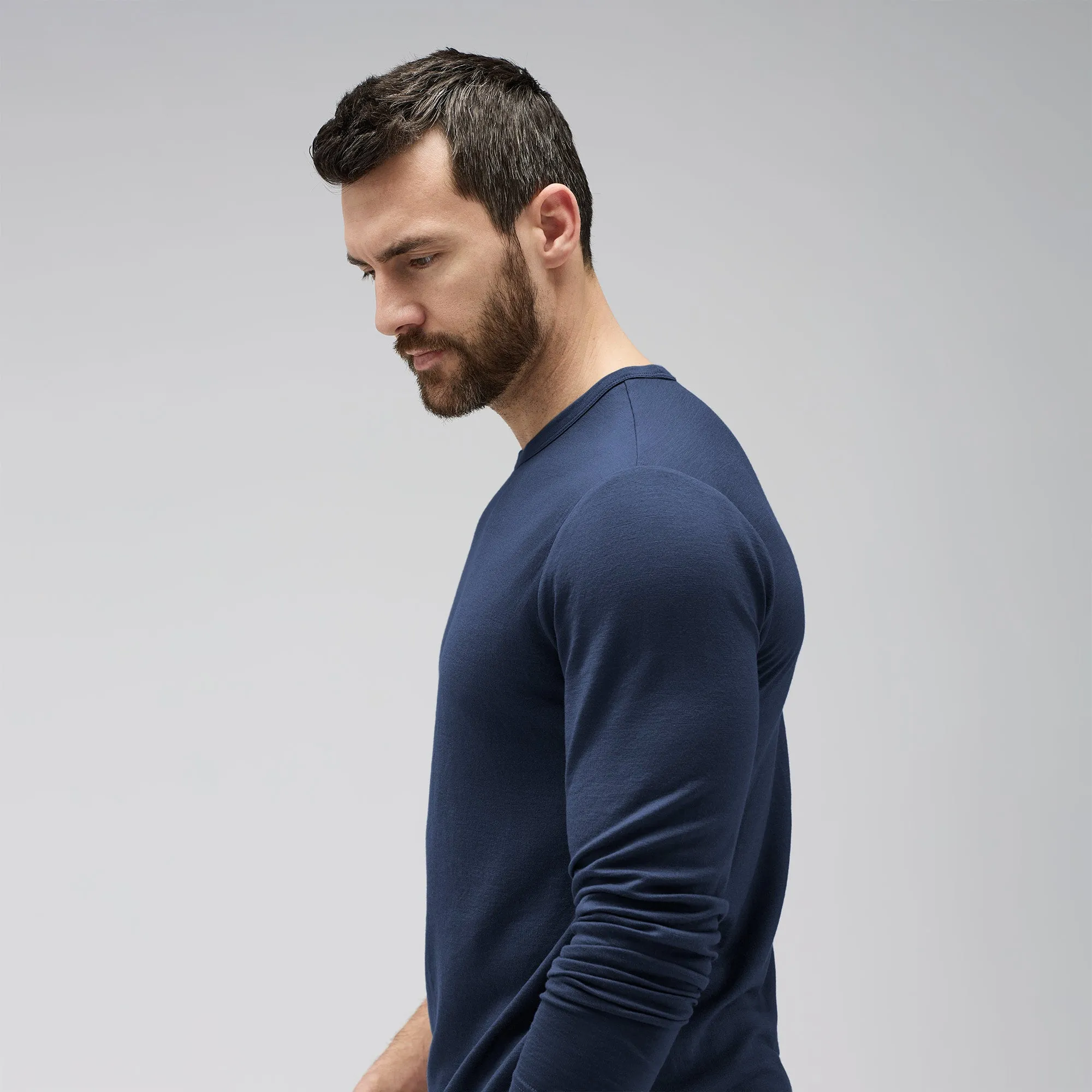 Men's Long Sleeve Merino Crew,Men Tops