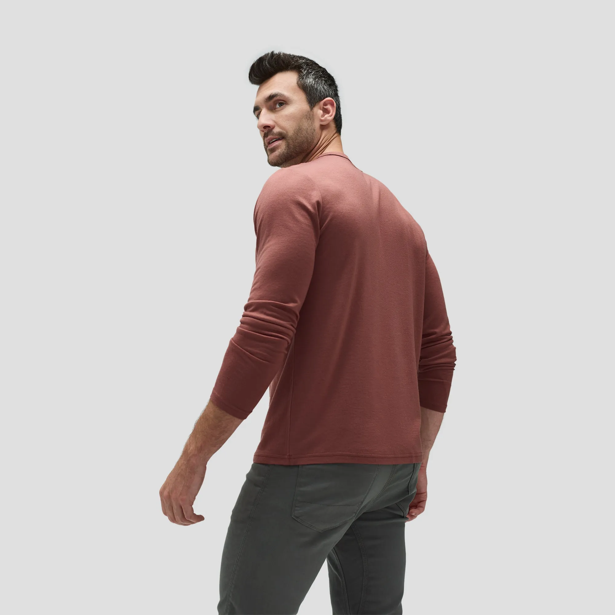 Men's Long Sleeve Merino Crew,Men Tops
