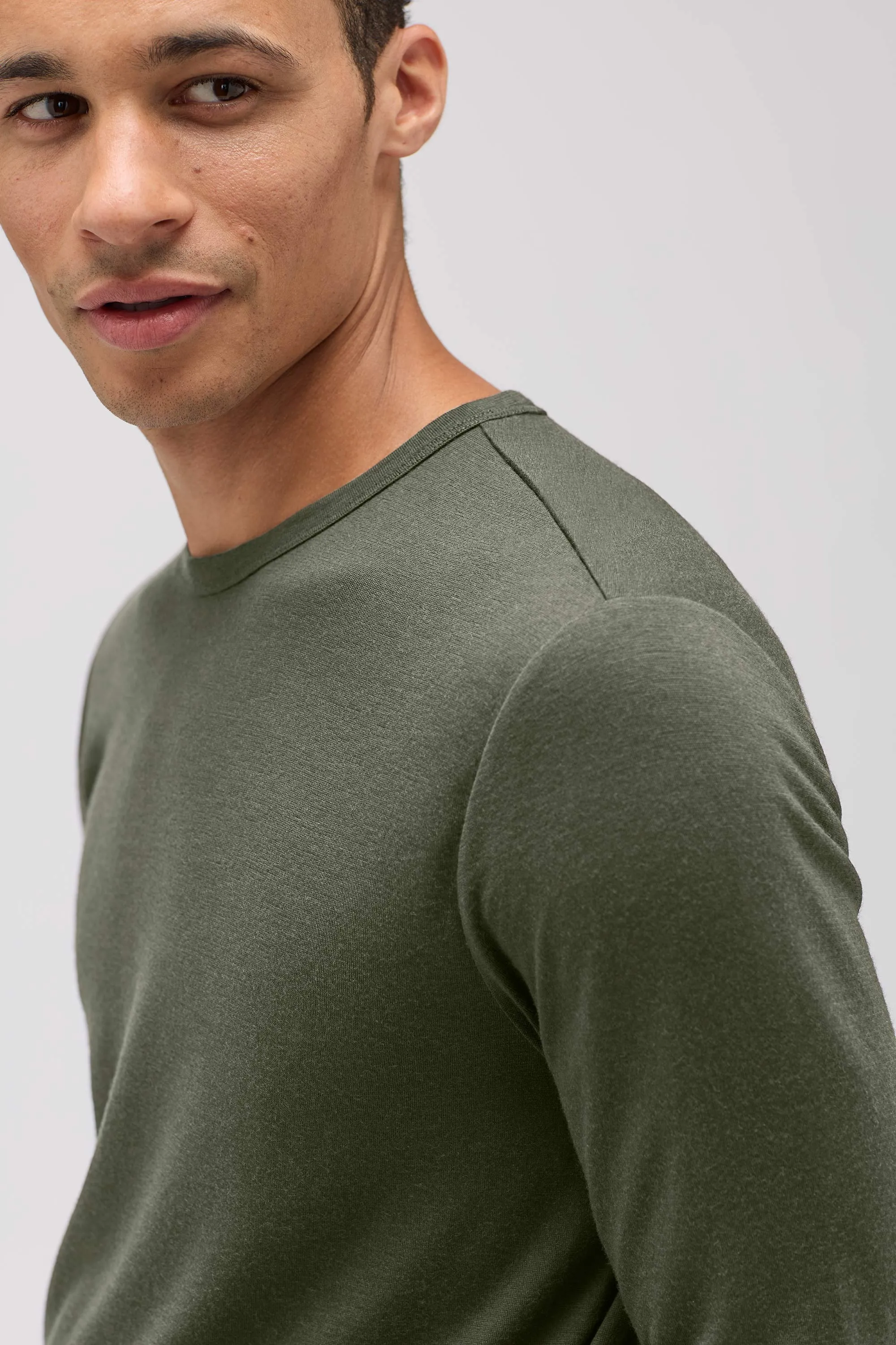 Men's Long Sleeve Merino Crew,Men Tops