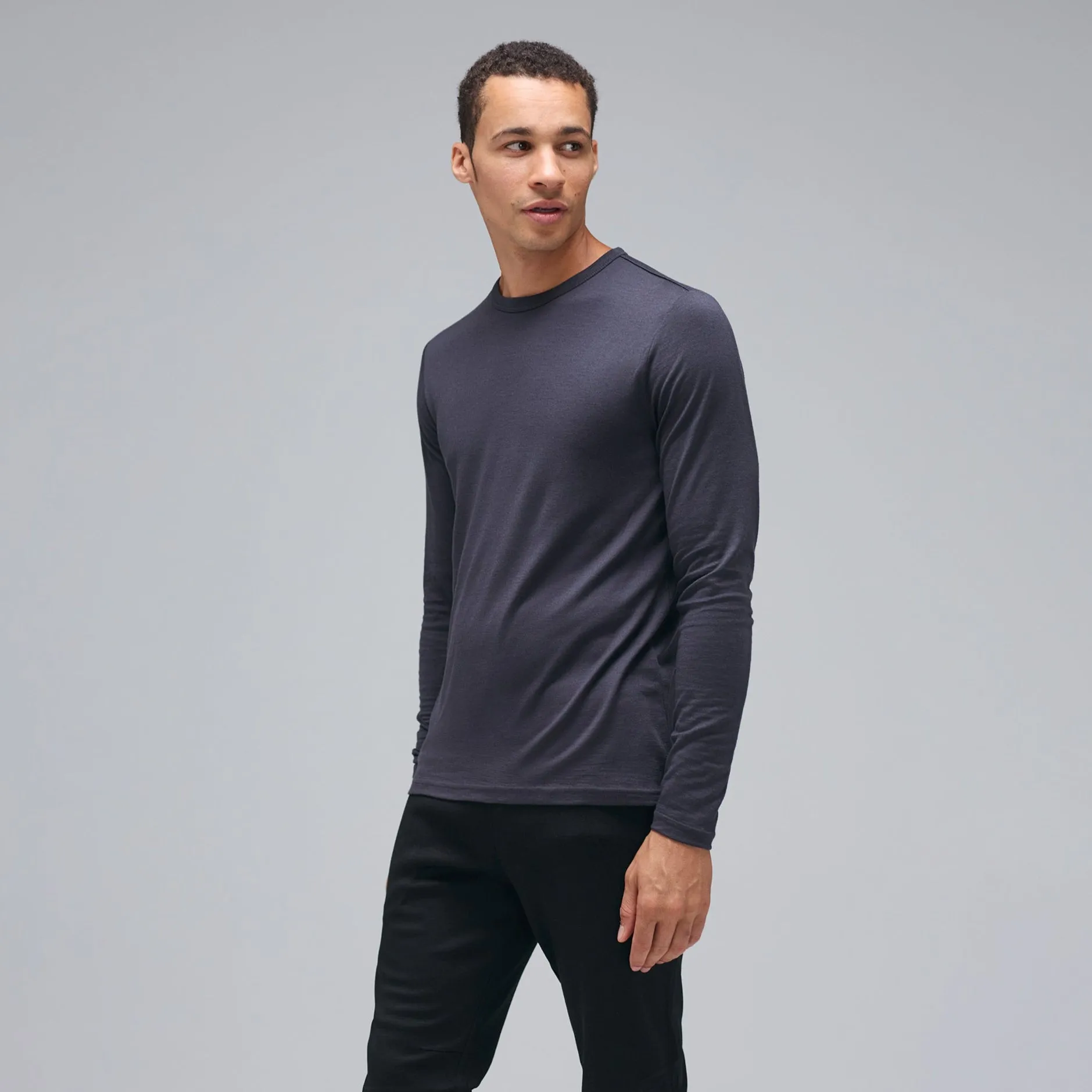 Men's Long Sleeve Merino Crew,Men Tops