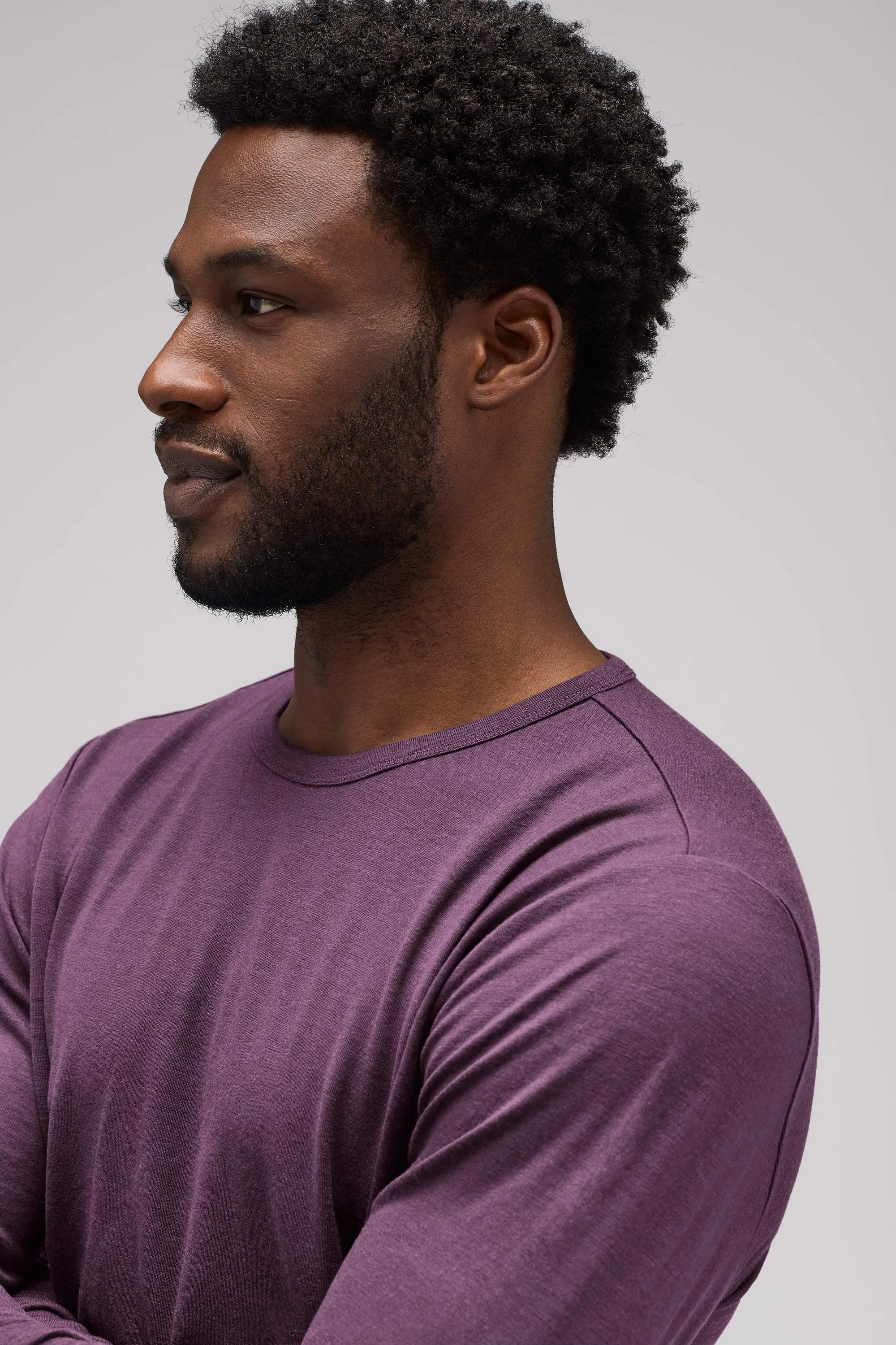 Men's Long Sleeve Merino Crew,Men Tops
