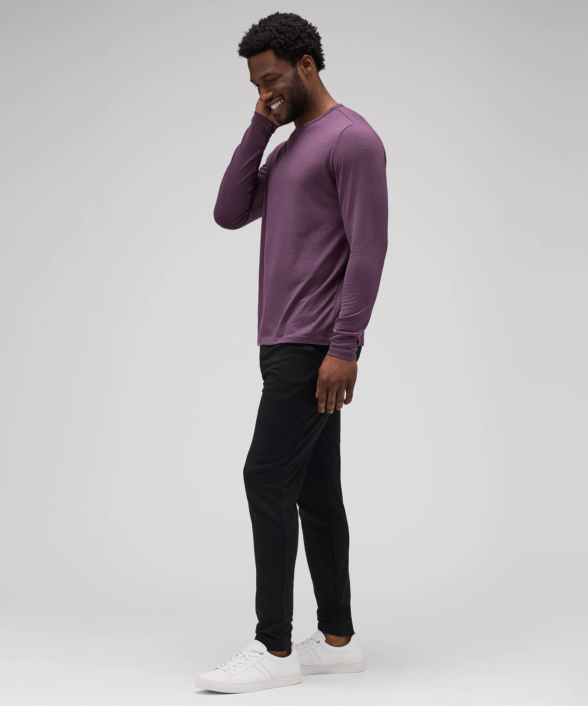 Men's Long Sleeve Merino Crew,Men Tops