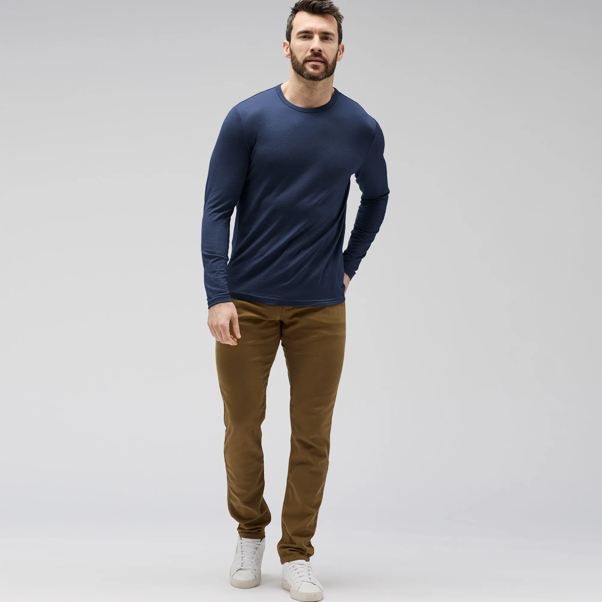 Men's Long Sleeve Merino Crew,Men Tops