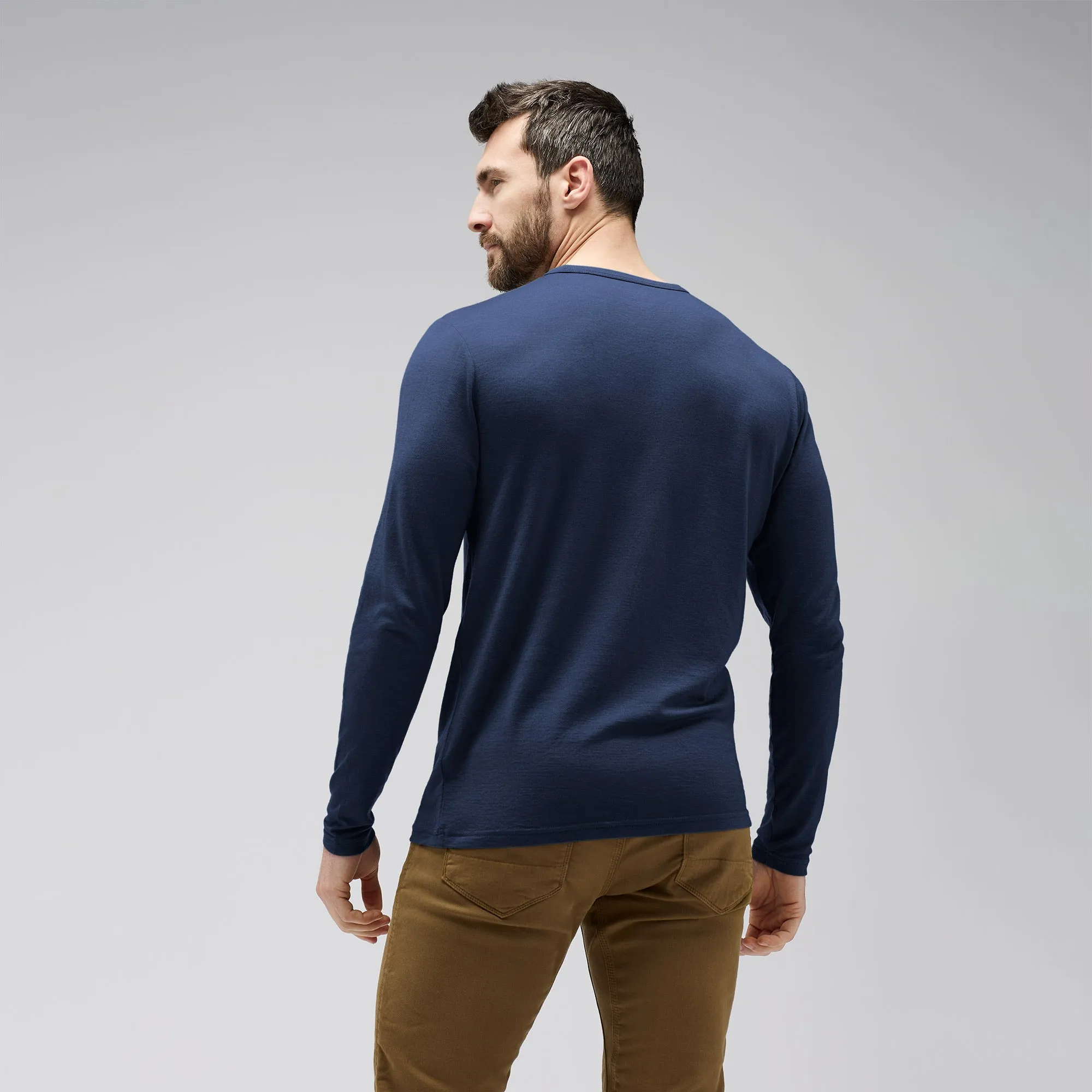 Men's Long Sleeve Merino Crew,Men Tops