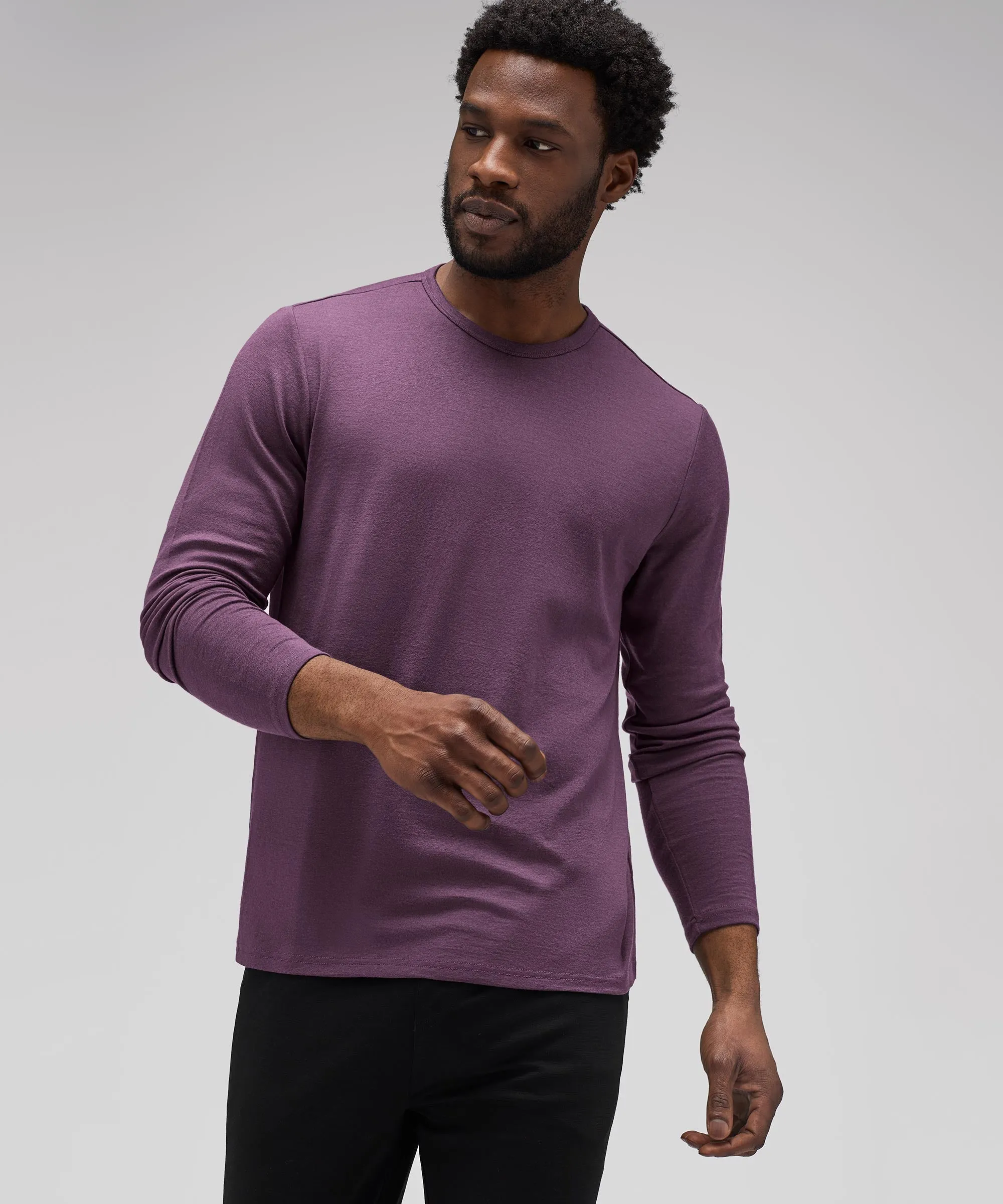 Men's Long Sleeve Merino Crew,Men Tops