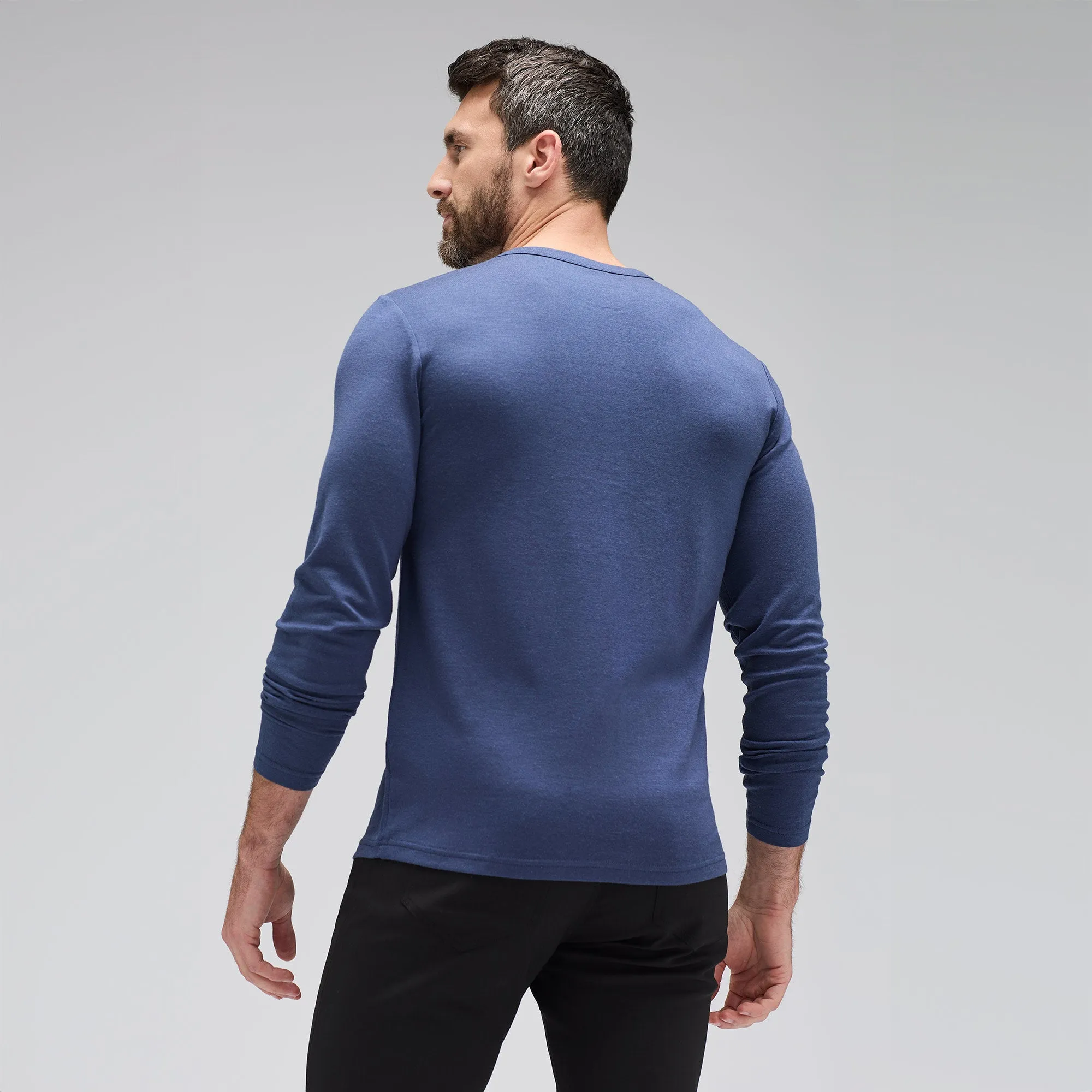 Men's Long Sleeve Merino Henley,Men Tops