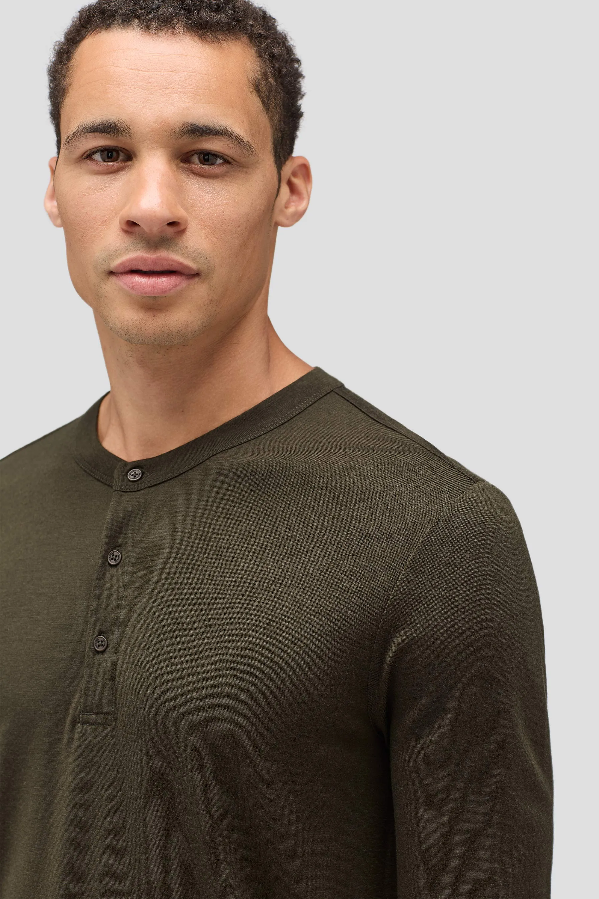 Men's Long Sleeve Merino Henley,Men Tops