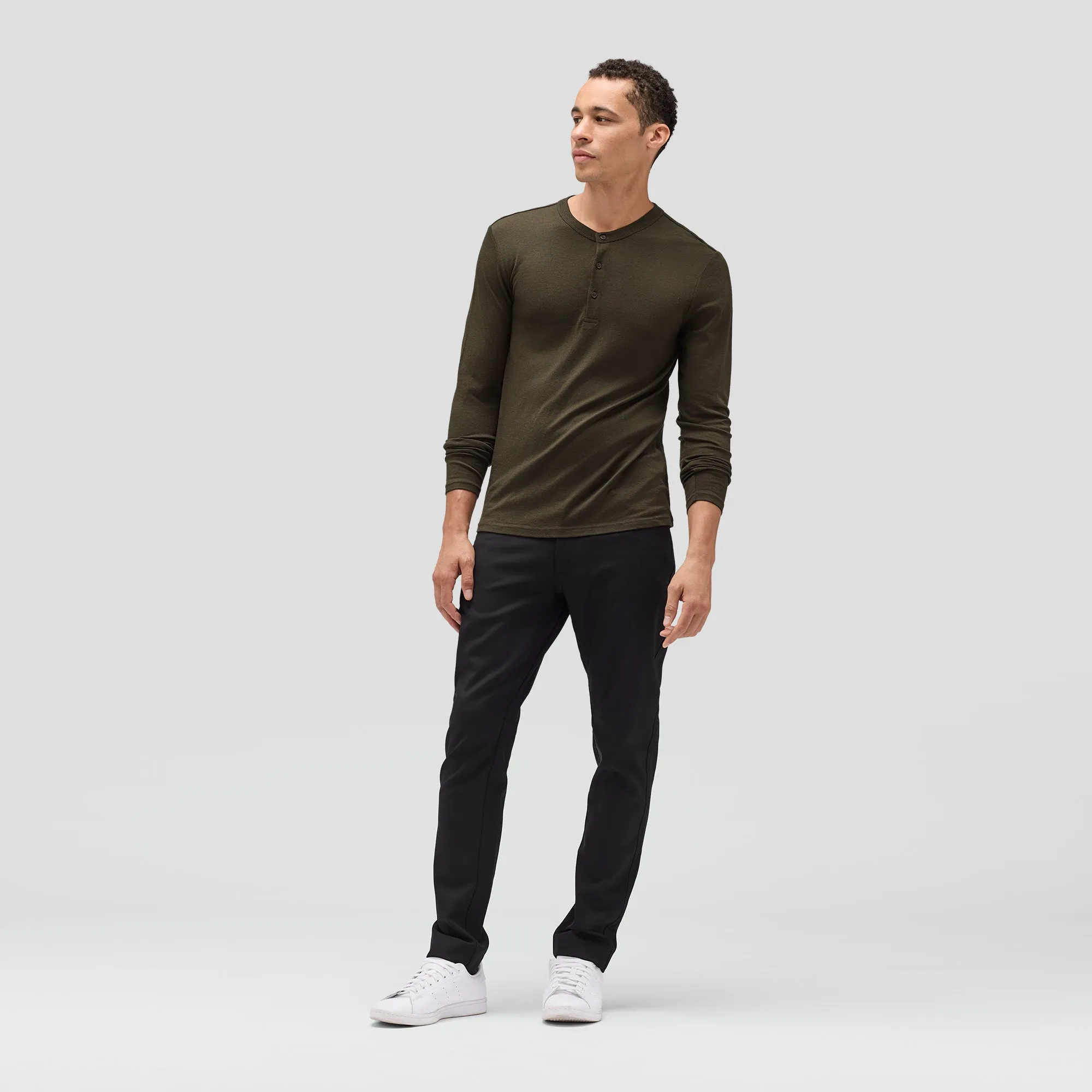 Men's Long Sleeve Merino Henley,Men Tops