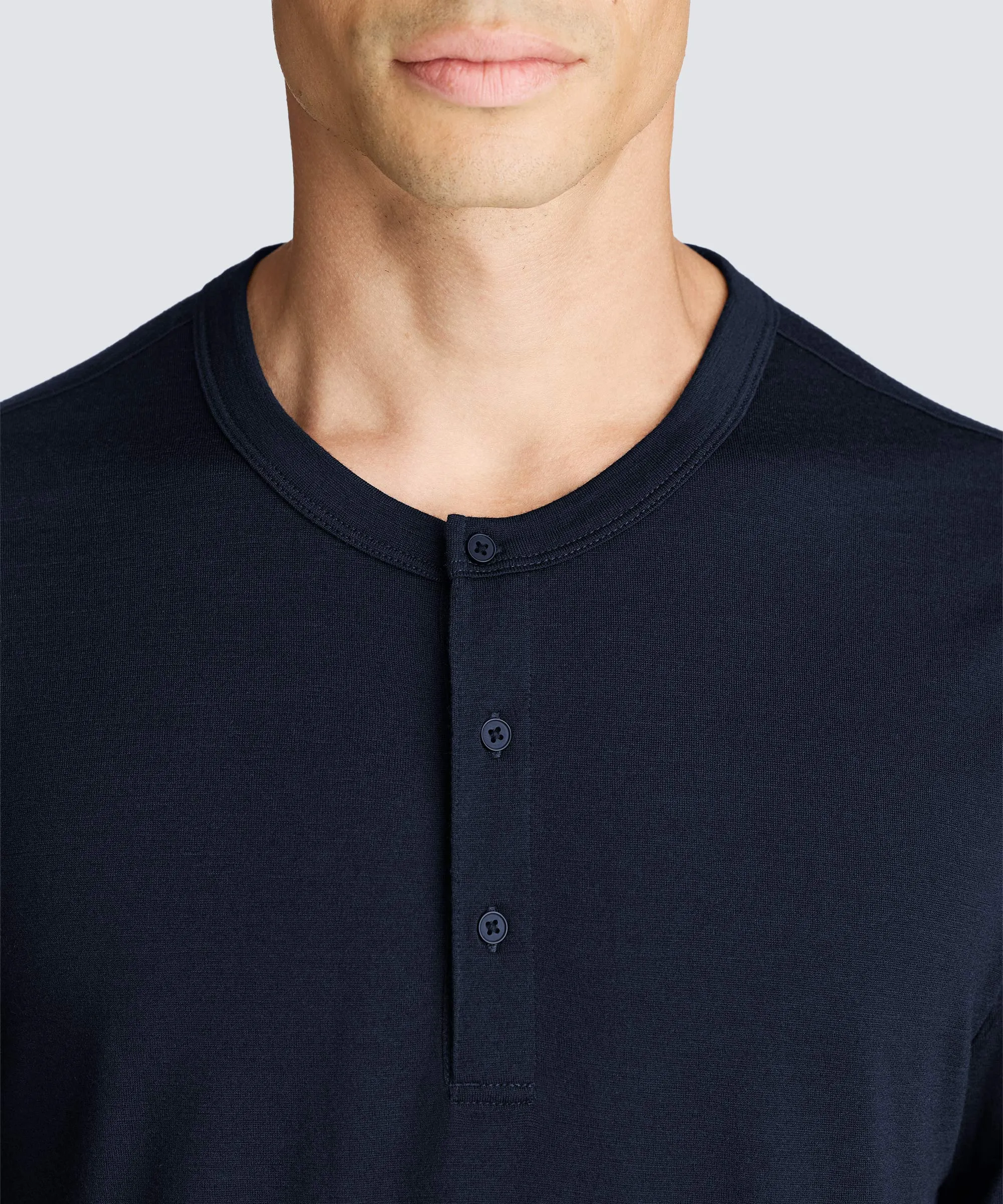 Men's Long Sleeve Merino Henley,Men Tops