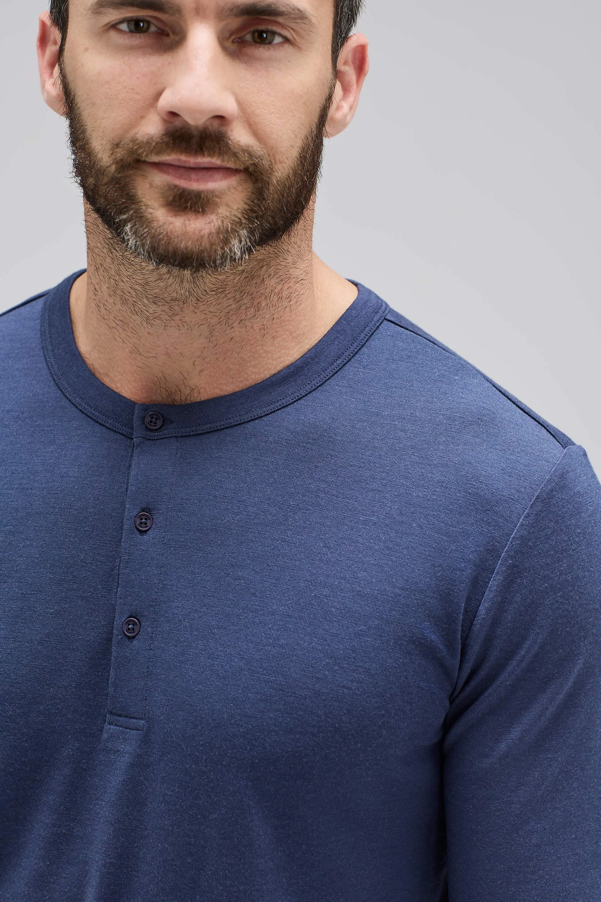 Men's Long Sleeve Merino Henley,Men Tops