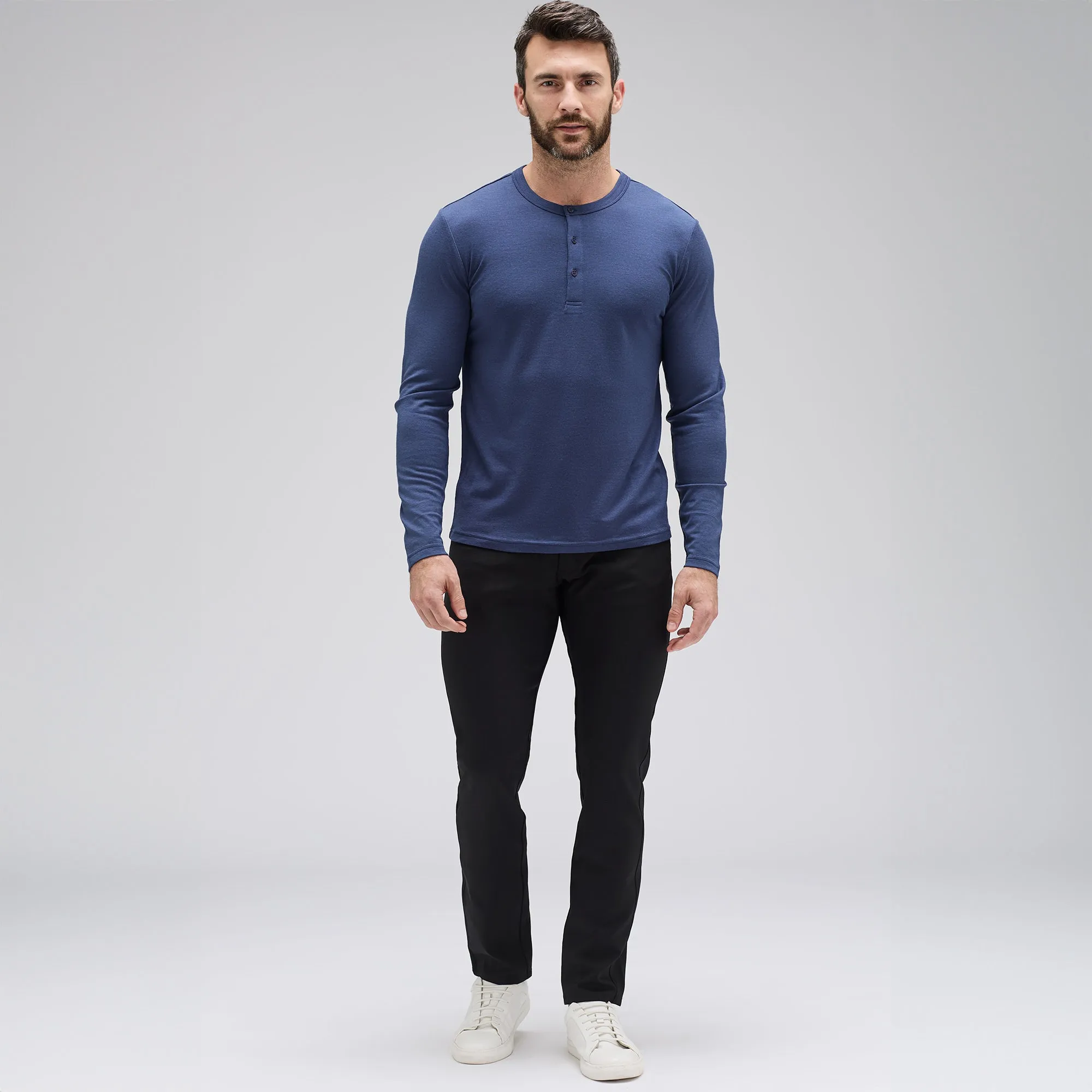 Men's Long Sleeve Merino Henley,Men Tops
