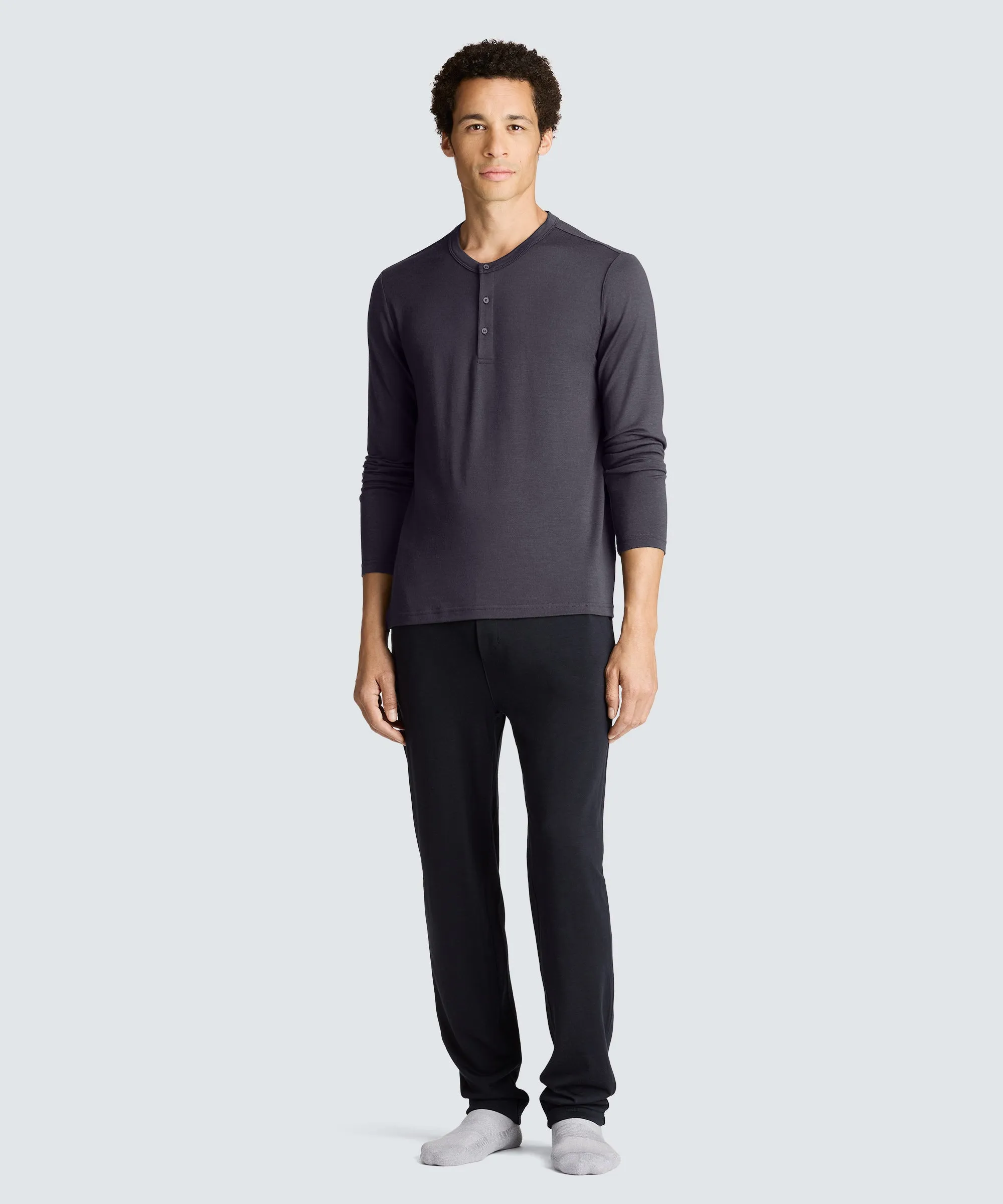 Men's Long Sleeve Merino Henley,Men Tops